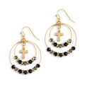 Beaded Prayer Earrings -  Black