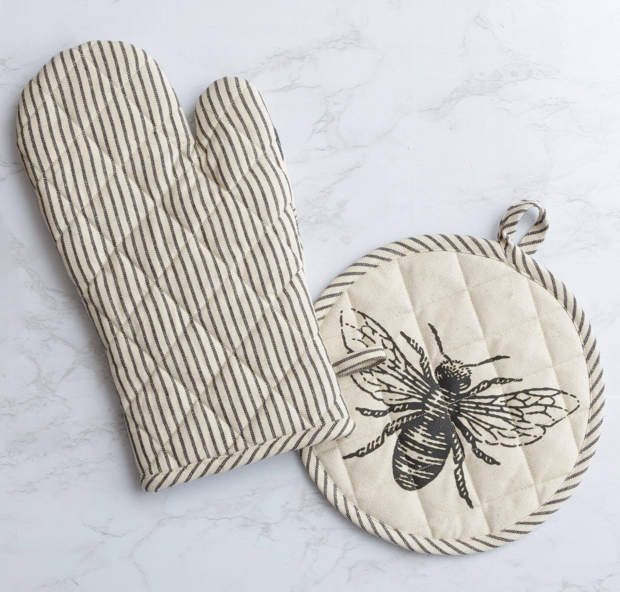 Bee Oven Mitt And Pot Holder - 2PC