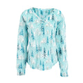 FROSTED TREES PRINTED LUXE LOUNGE LONG SLEEVE TOP