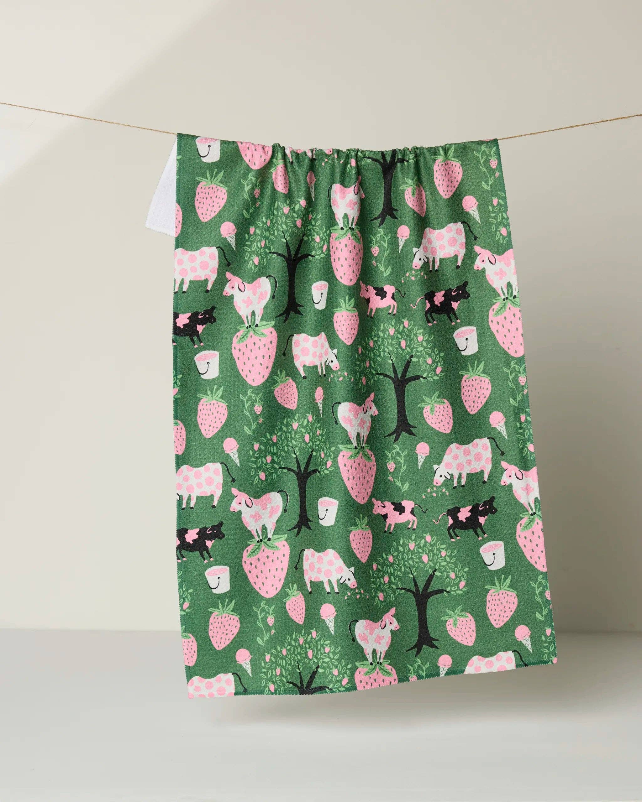 Strawberry Cows Tea Towel