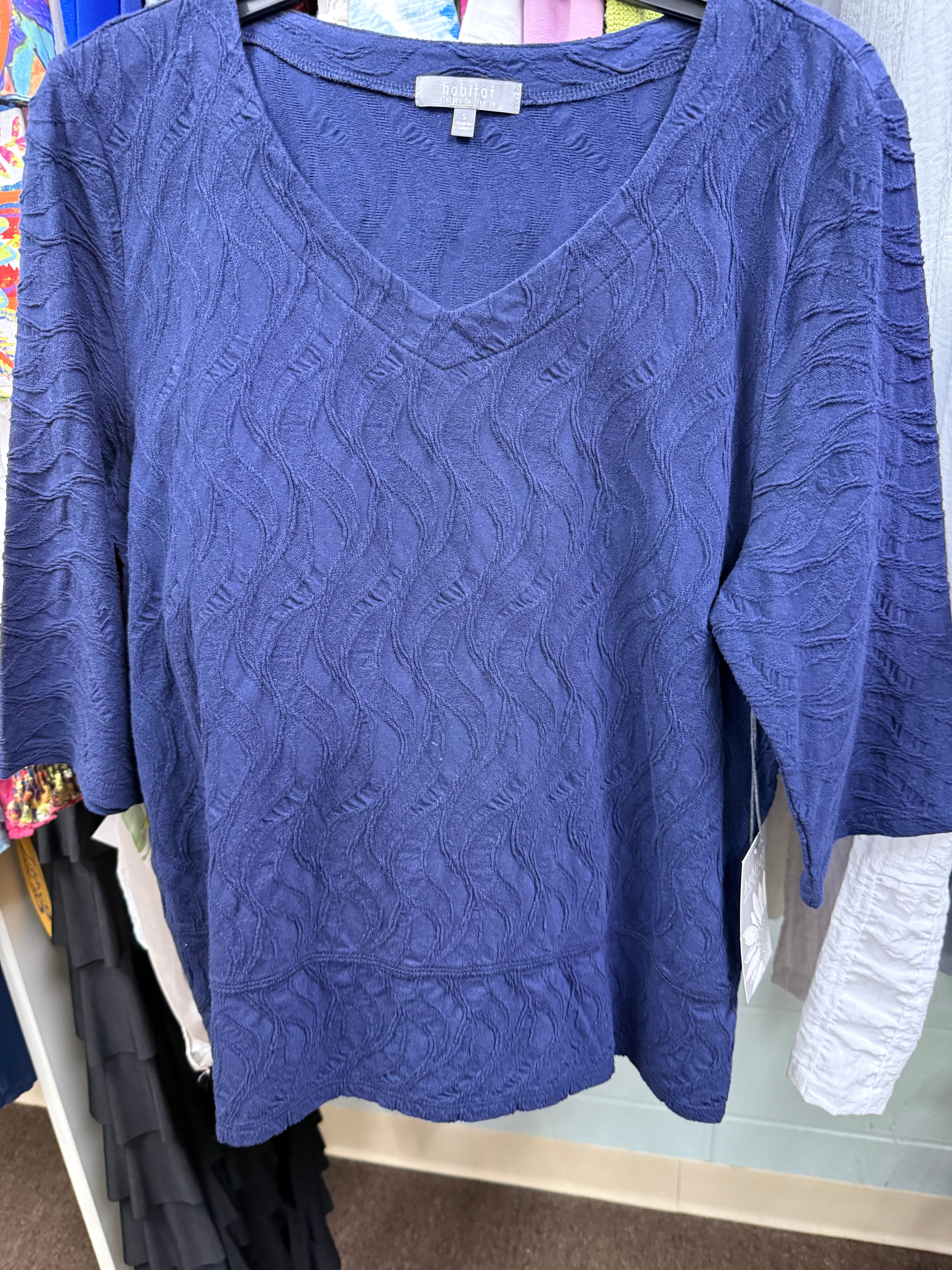 HABITAT  CASACADE COTTON ELBOW SLEEVE T