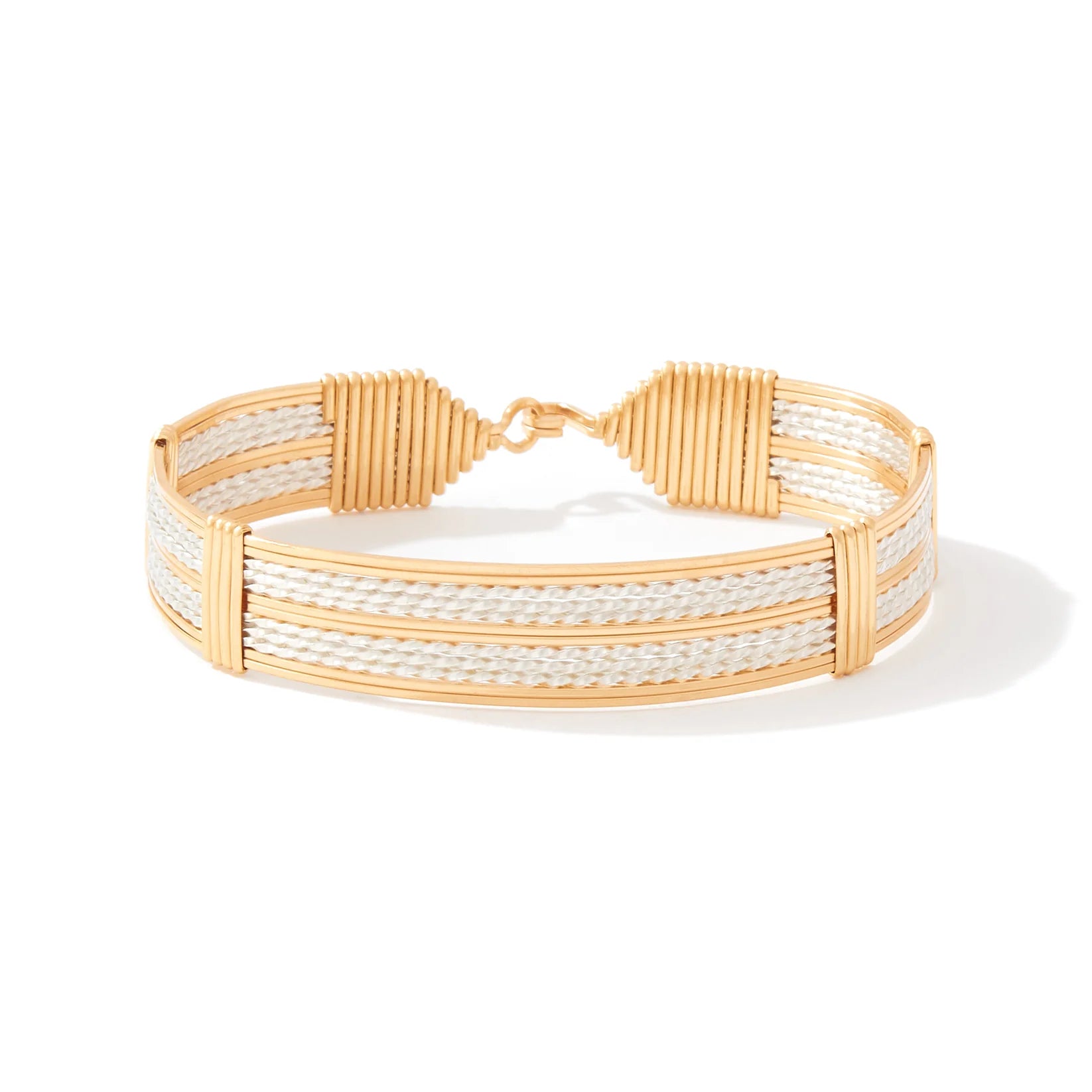 Empire Bracelet - 14K Gold Artist Wire and Sterling Silver / 7" - M