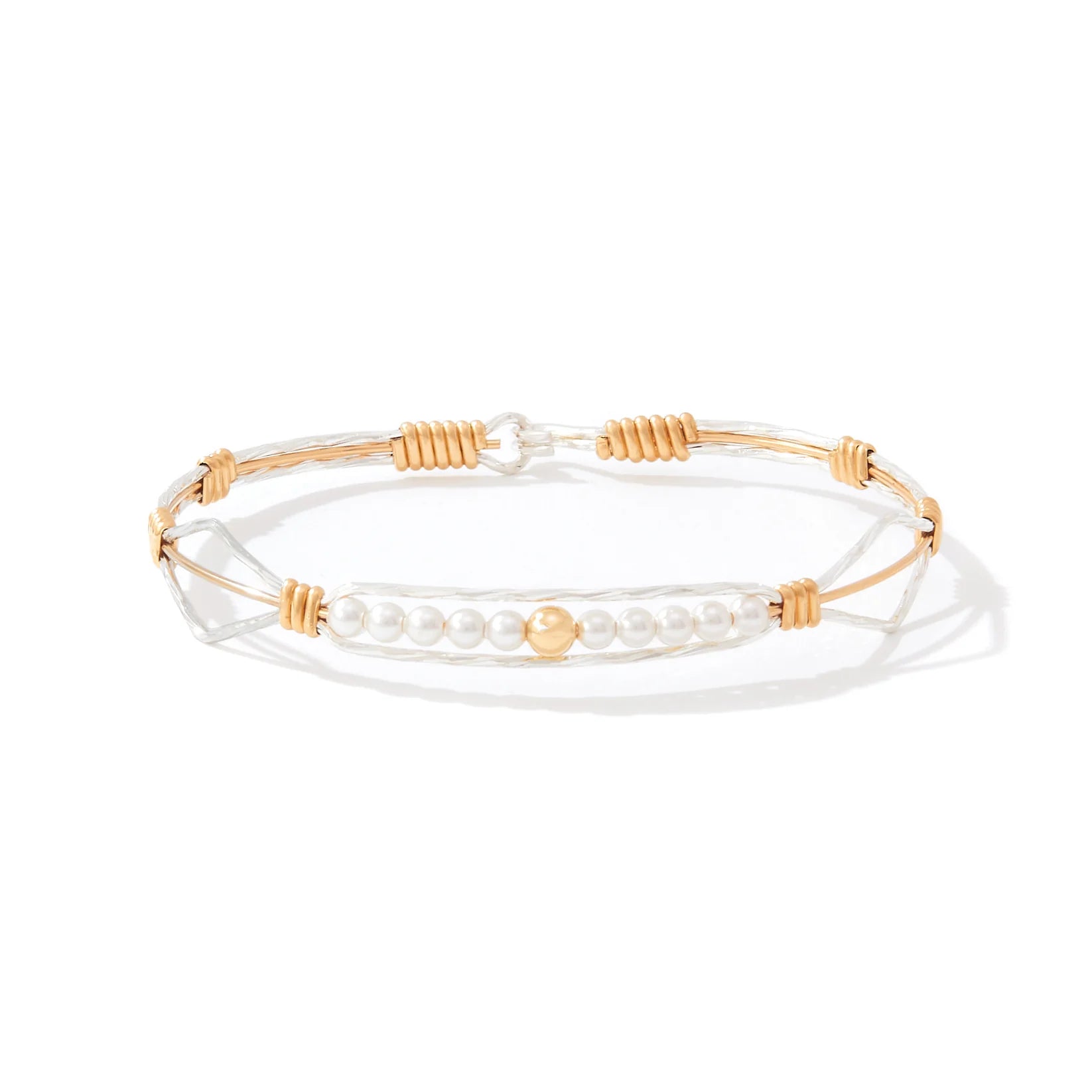 Angels on Earth Bracelet - 14K Gold Artist Wire and Sterling Silver / 7" - M