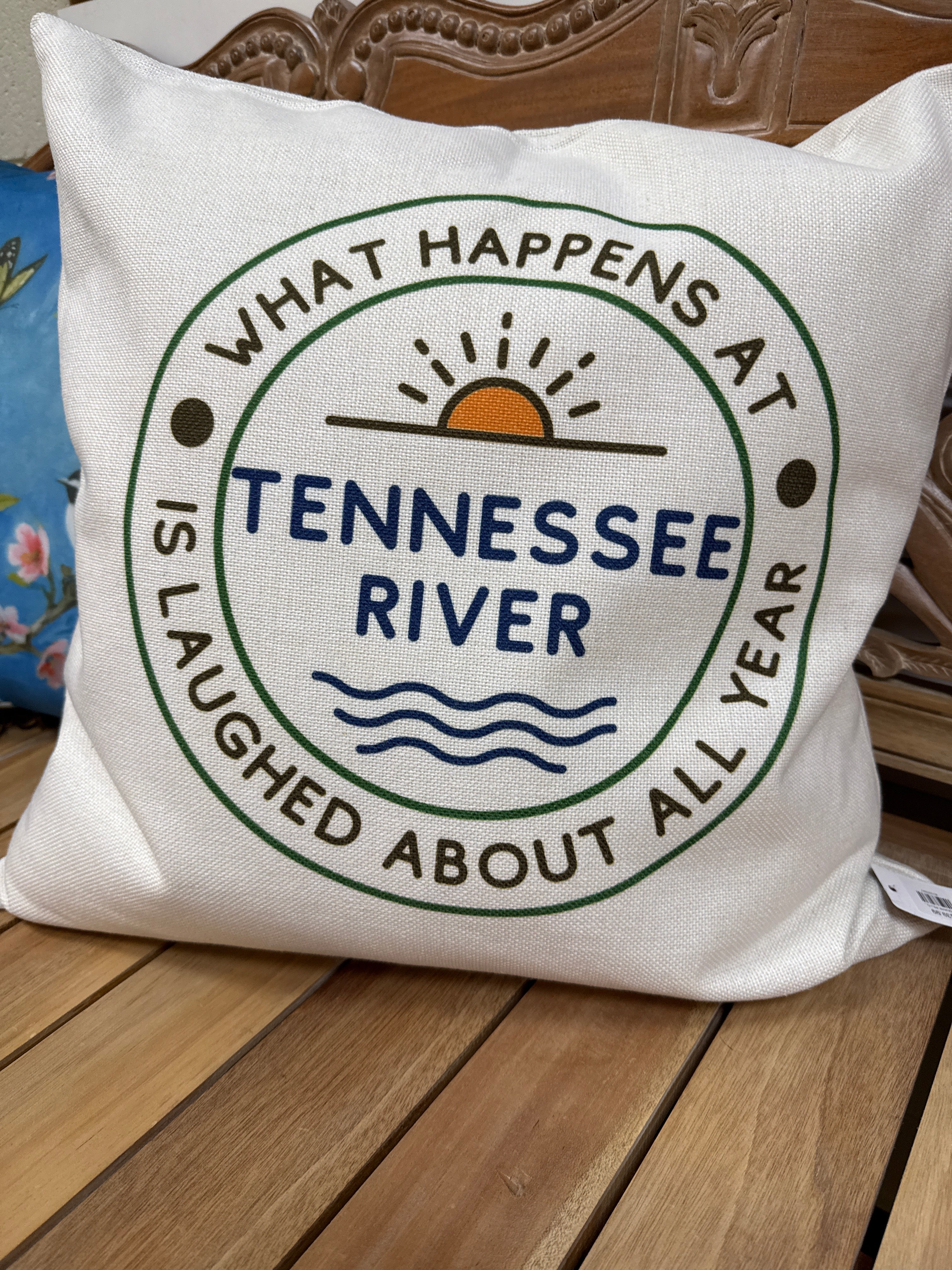 SQUARE PILLOWS WHAT HAPPENS AT THE LAKE  TN RIVER