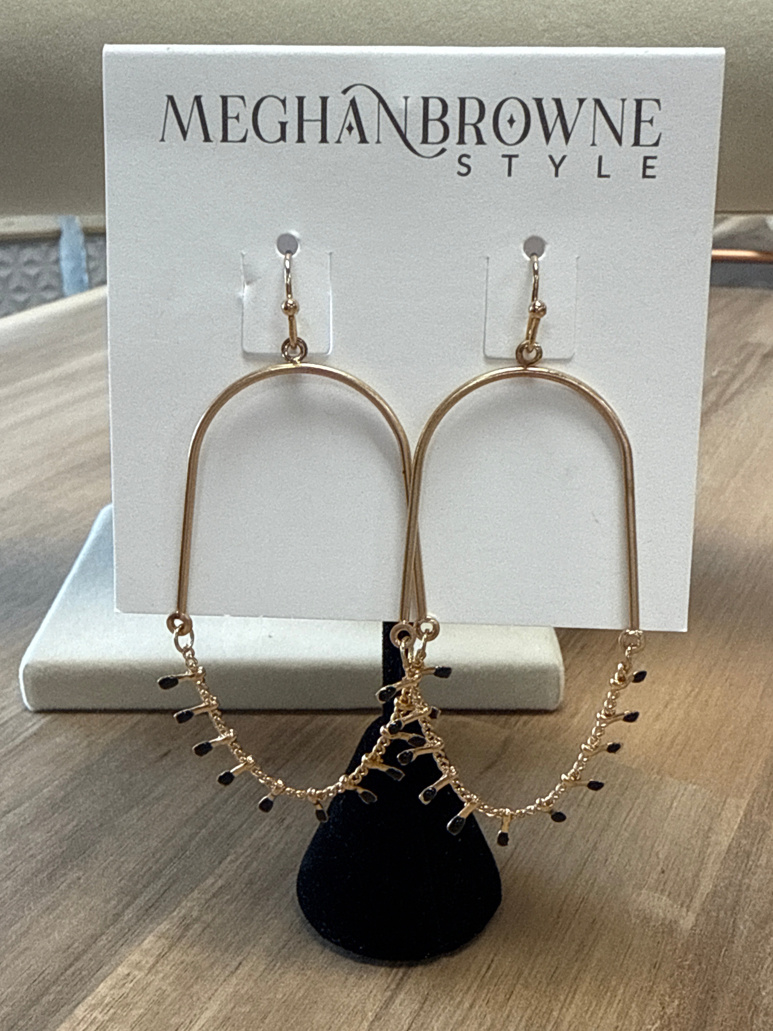 MEGHAN BROWNE SHELLY JET EARRINGS