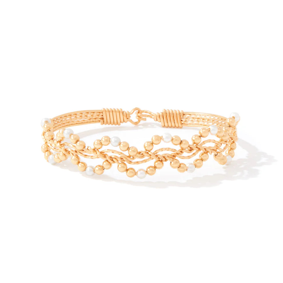 RONALDO JEWELRY FORGET ME NOT CRYSTAL PEARL BRACELET