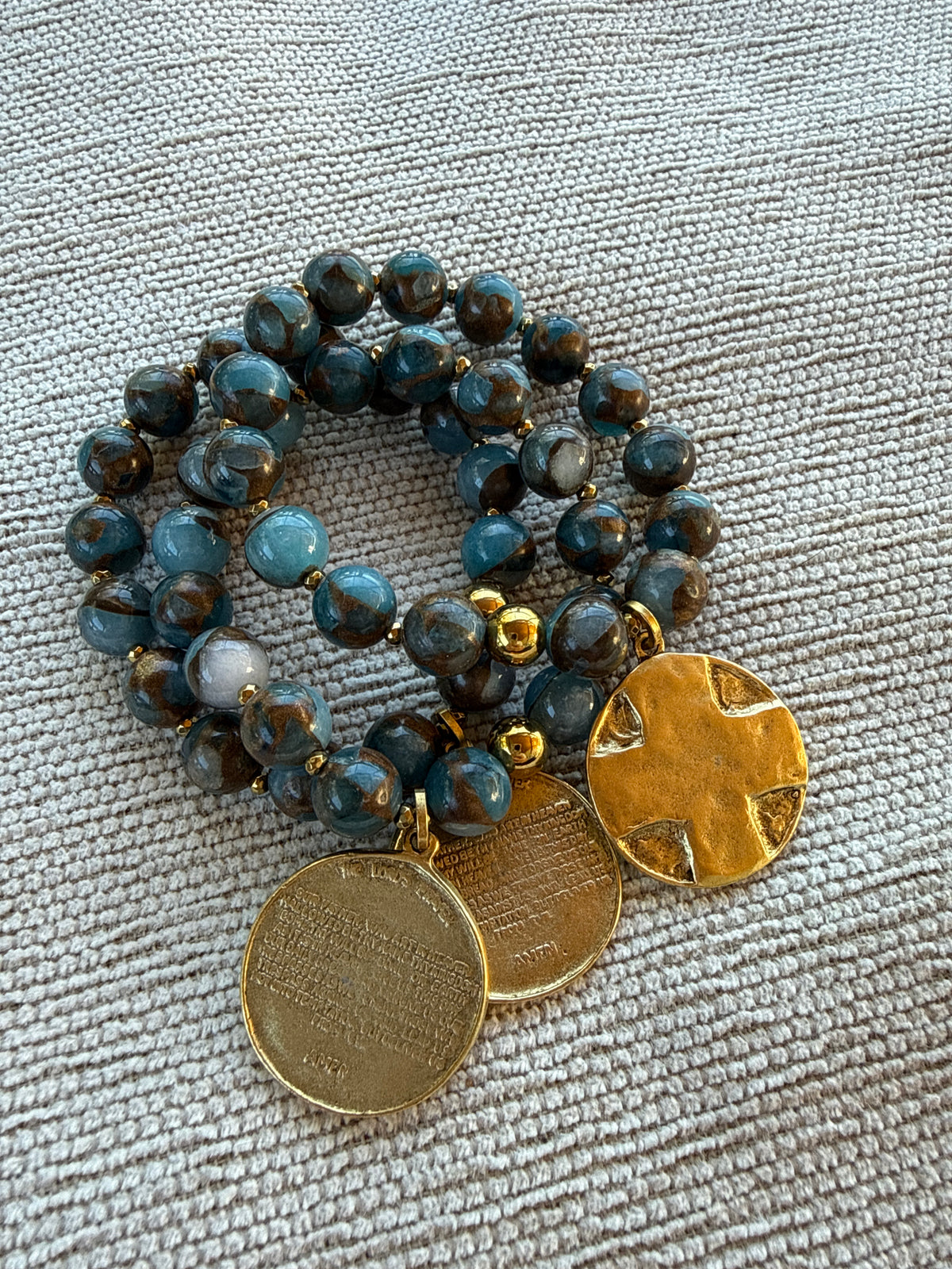 LORDS PRAYER BRACELET: BLUE