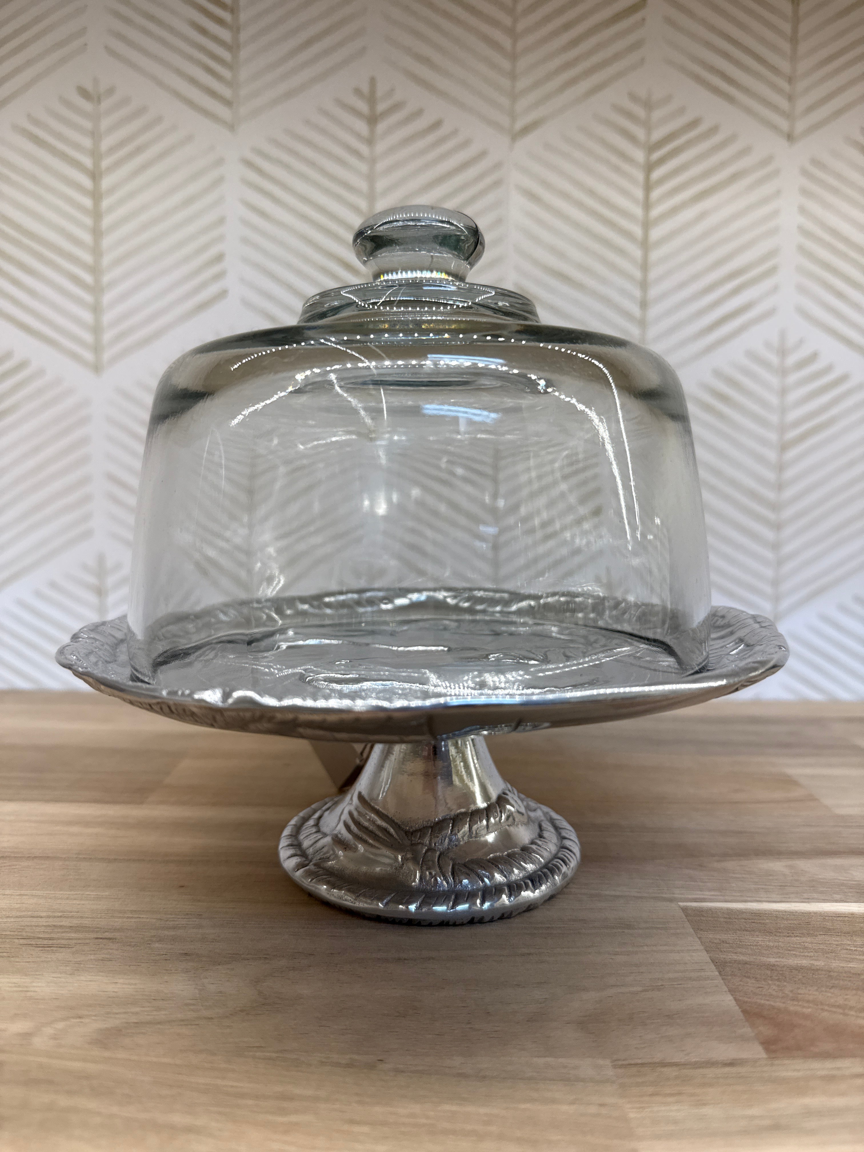 ARTHUR COURT HORSE FOOTED PLATE/GLASS DOME