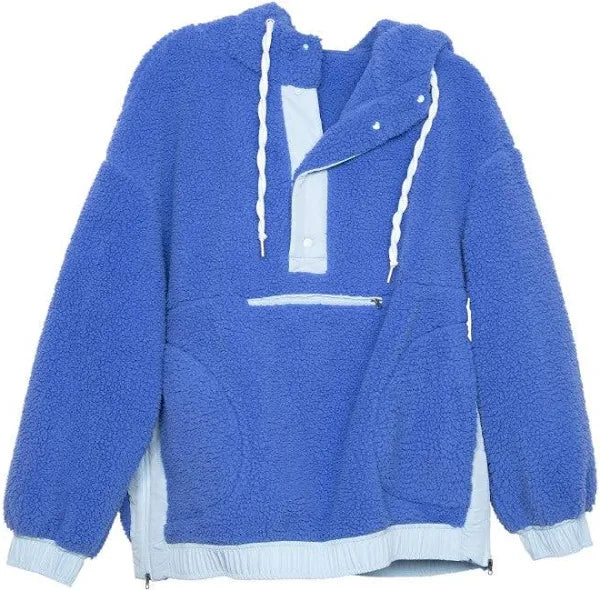 BLUE SHERPA FLEECE PULLOVER