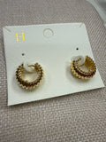 COIL TEXTURED GOLD HOOPS