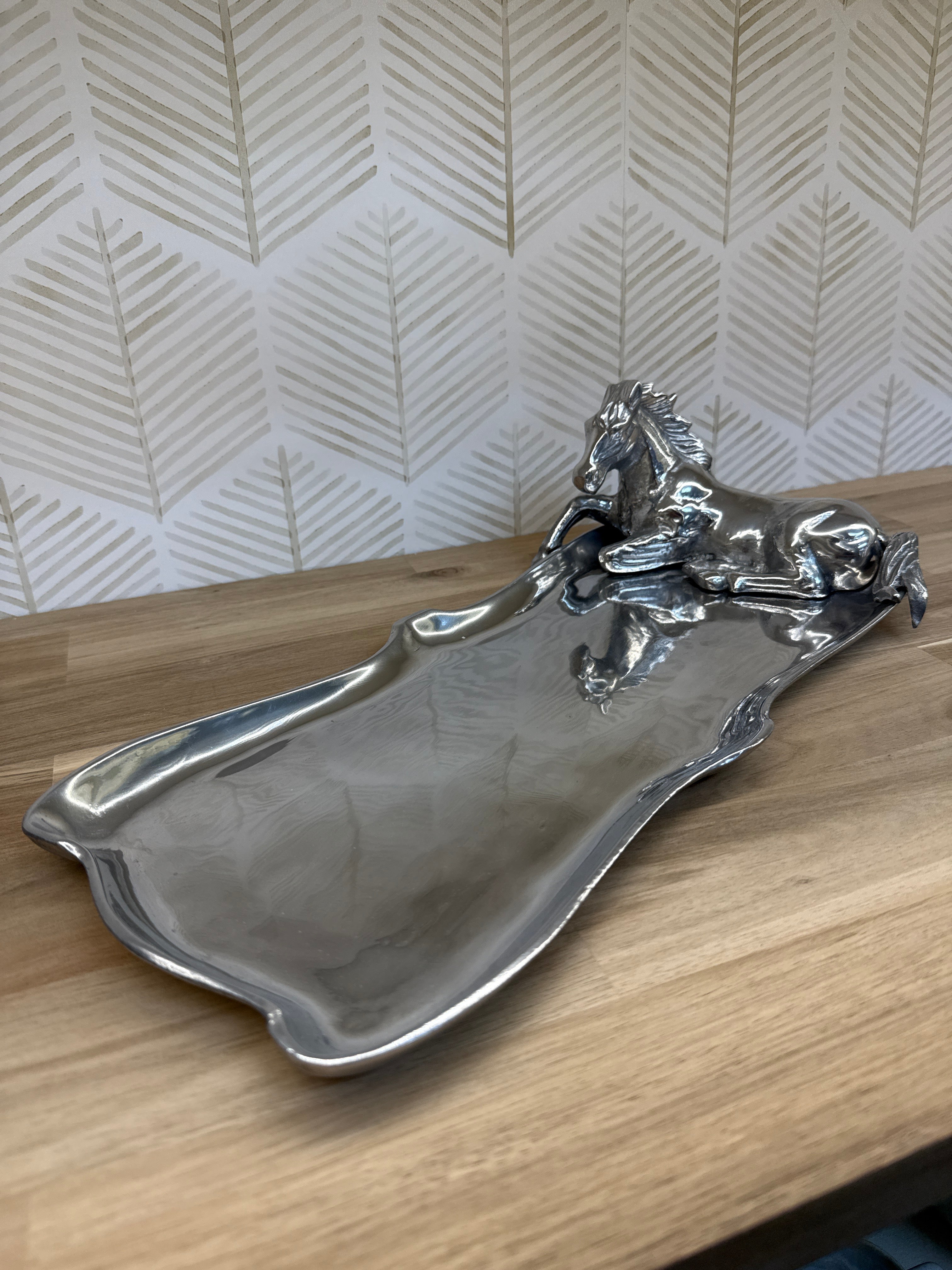 ARTHUR COURT HORSE FIGURAL  OBLONG TRAY