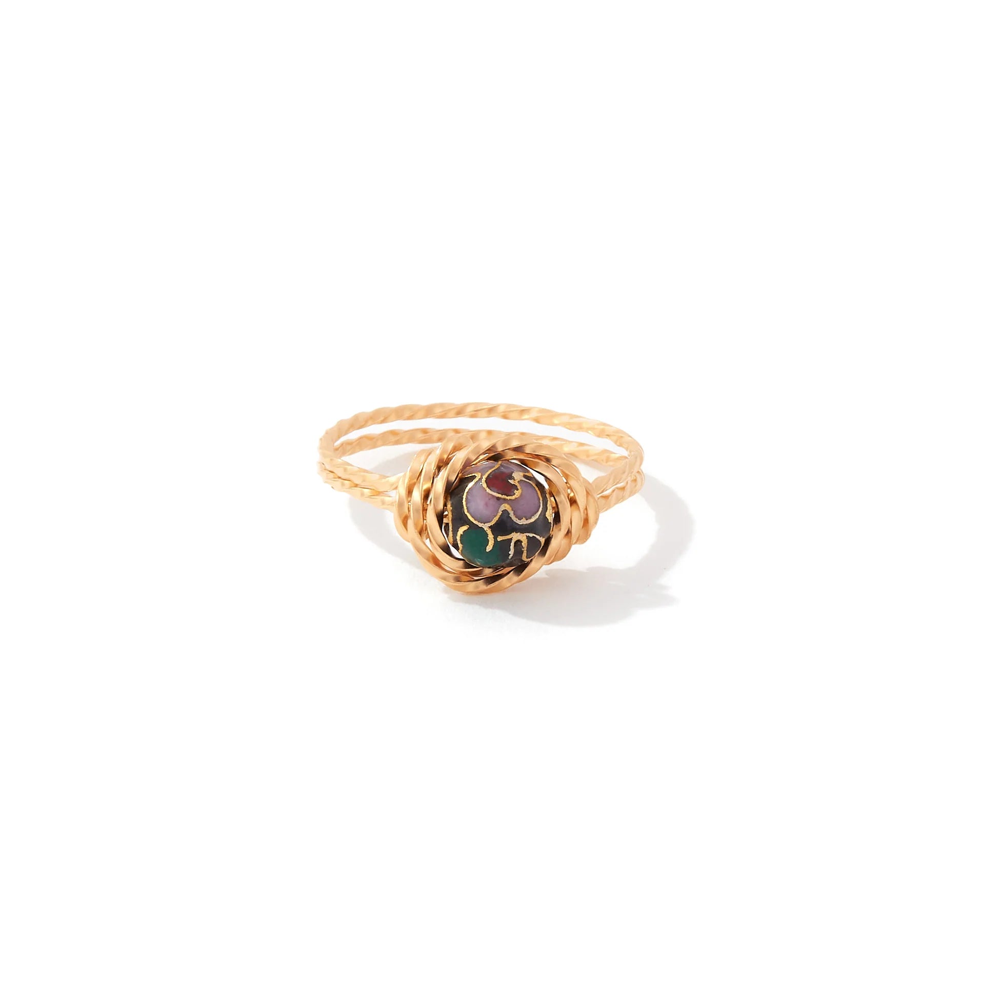 CLOISONNE RING - BLACK