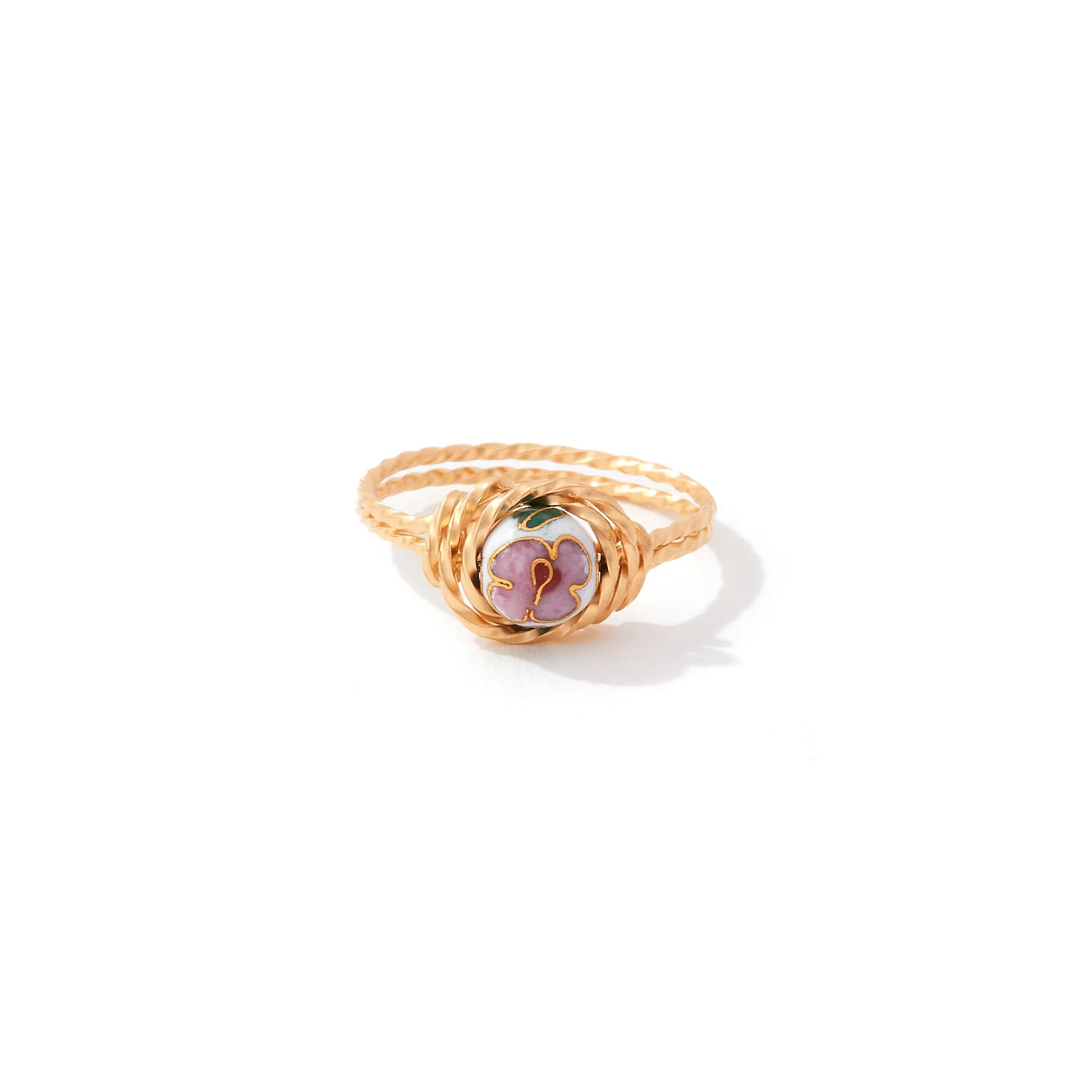 CLOISONNE RING - WHITE