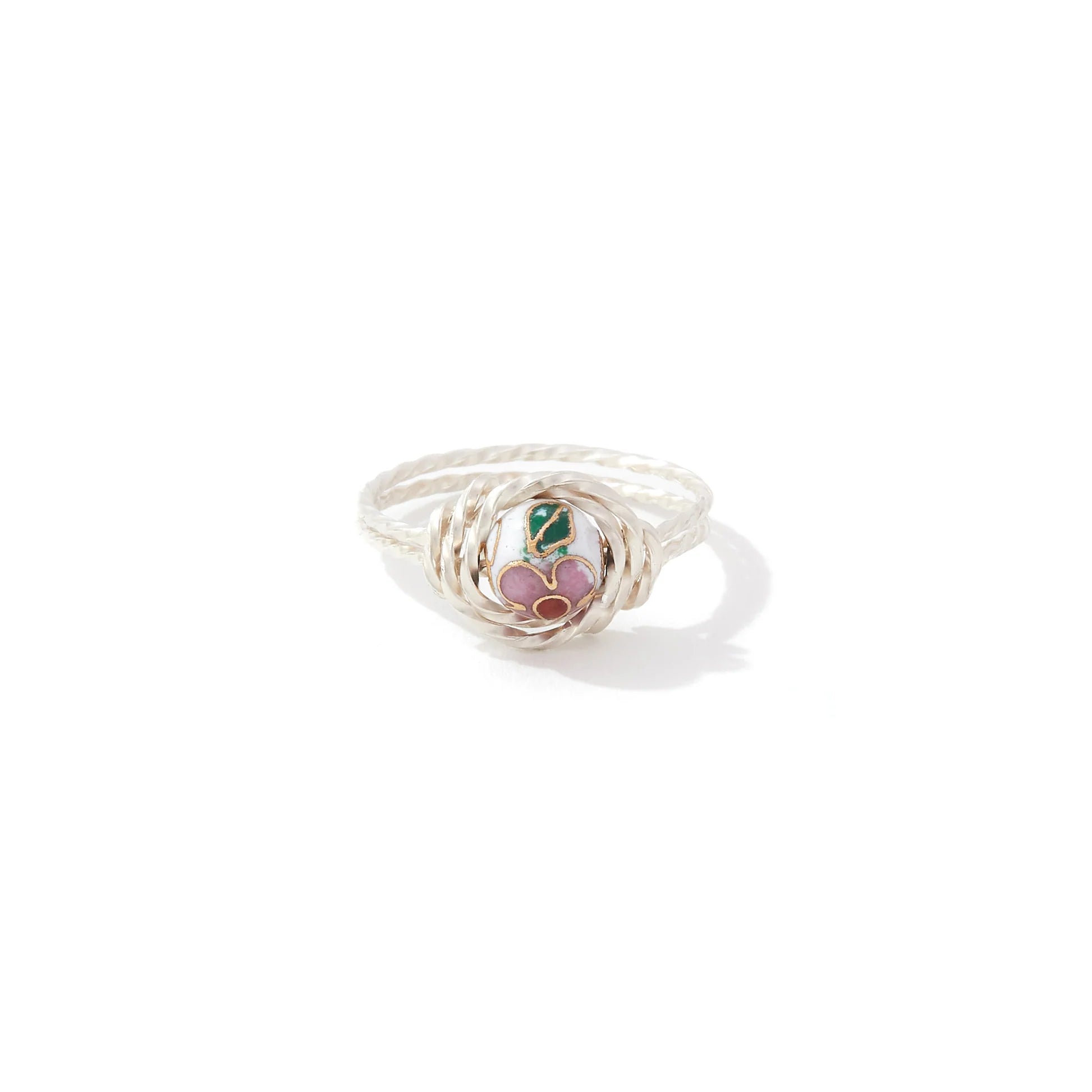 CLOISONNE RING - WHITE