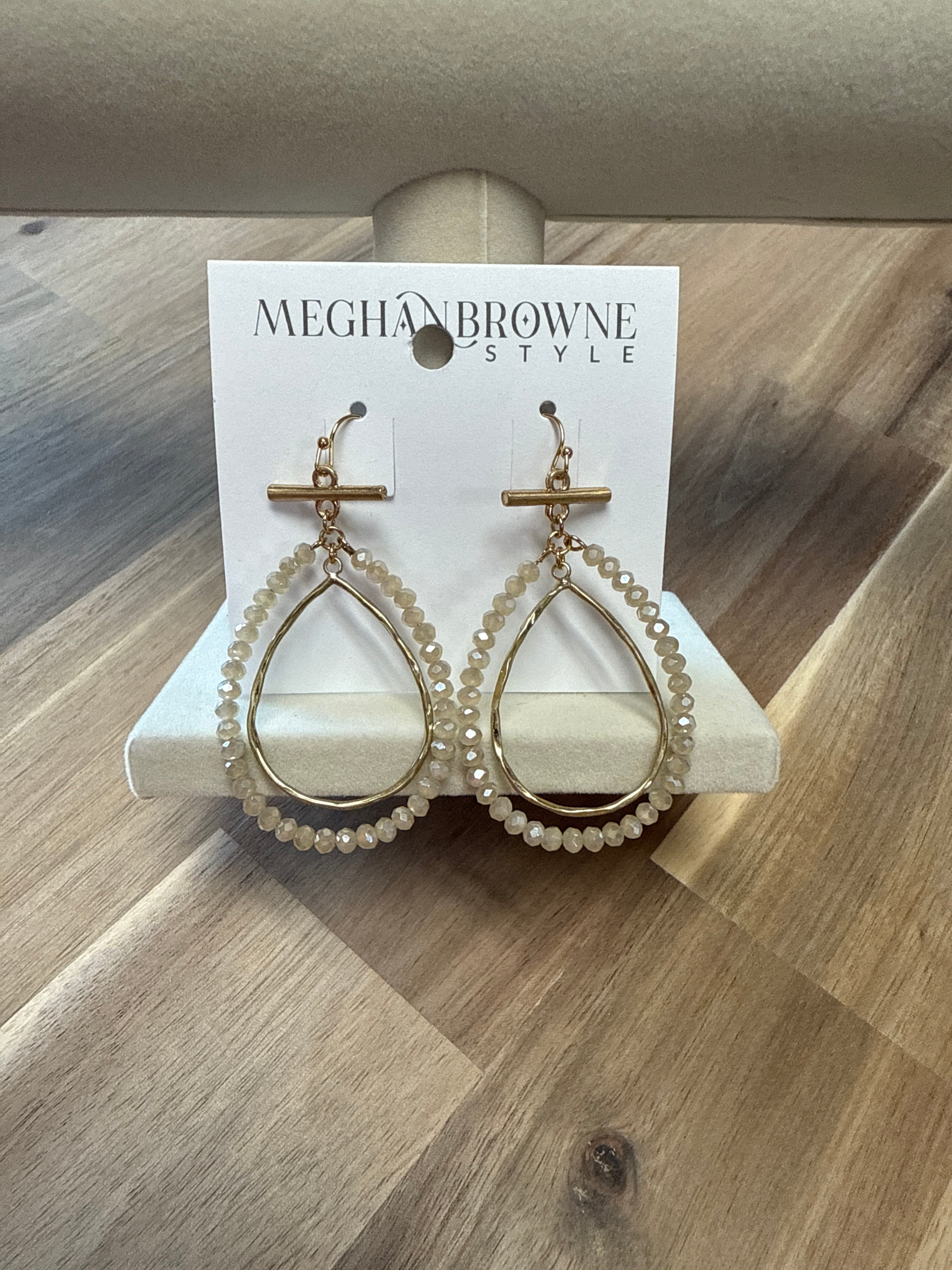 MEGHAN BROWNE ORA WHITE OPAL EARRINGS