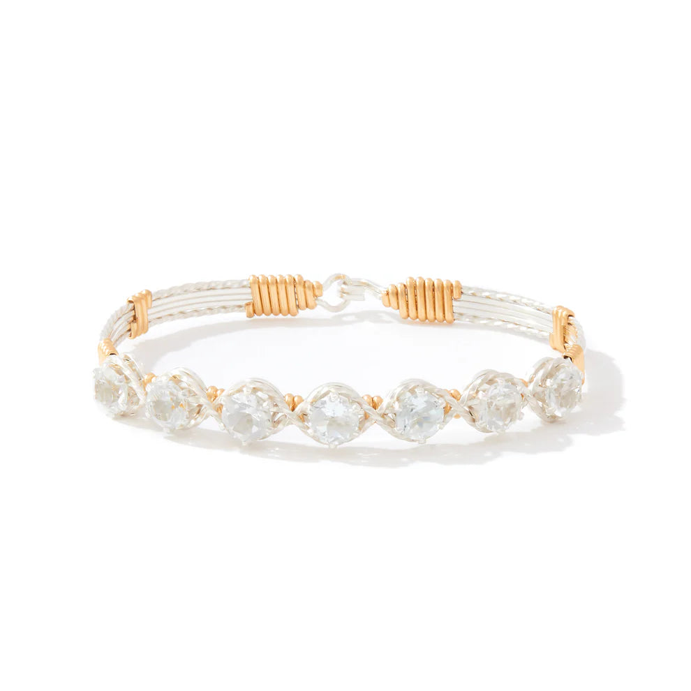 RONALDO DESIGNER JEWELRY DAWN SILVER WITH GOLD WRAP - SIZE:SIZE 7