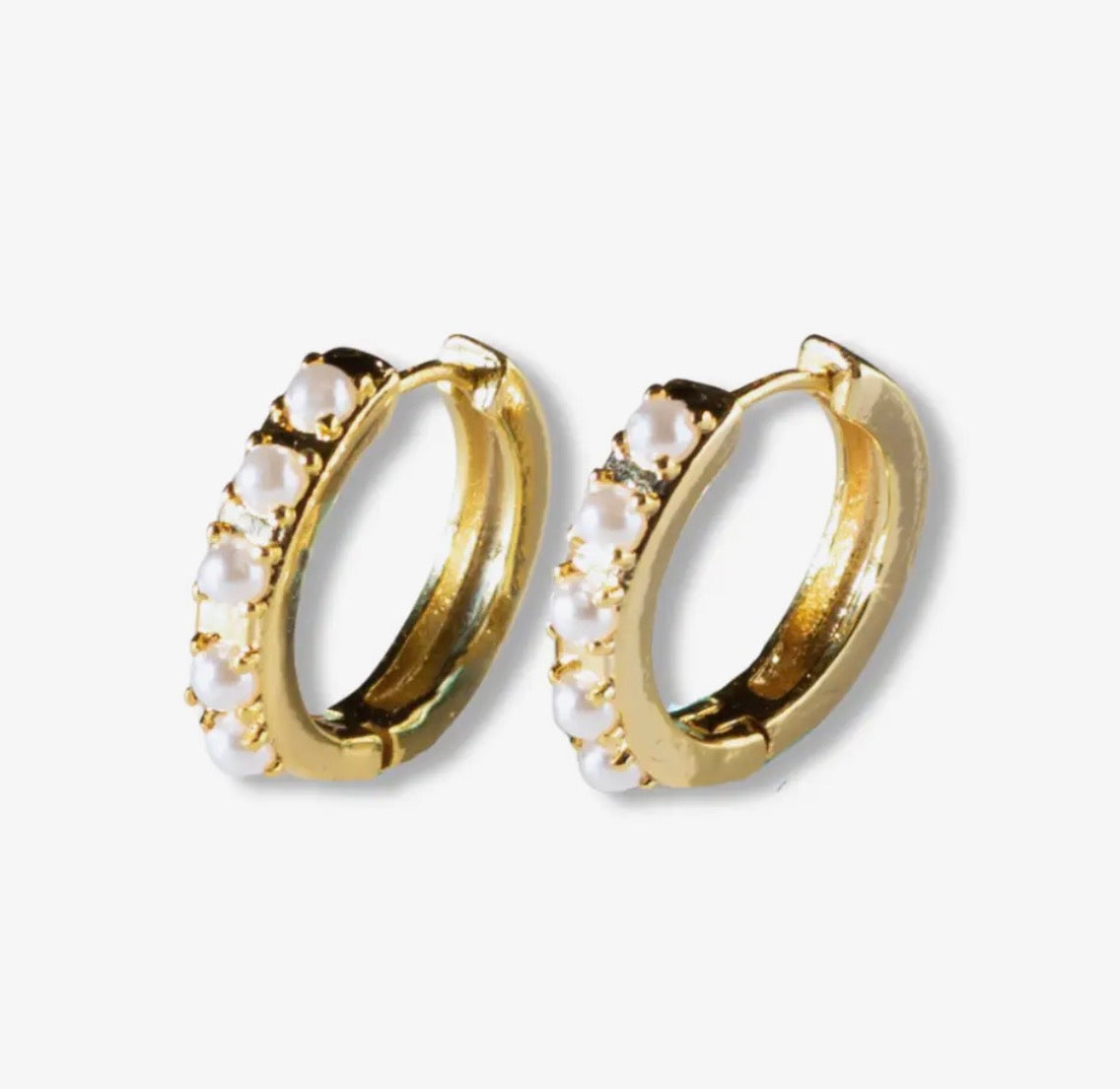 GILDED PEARL HOOPS