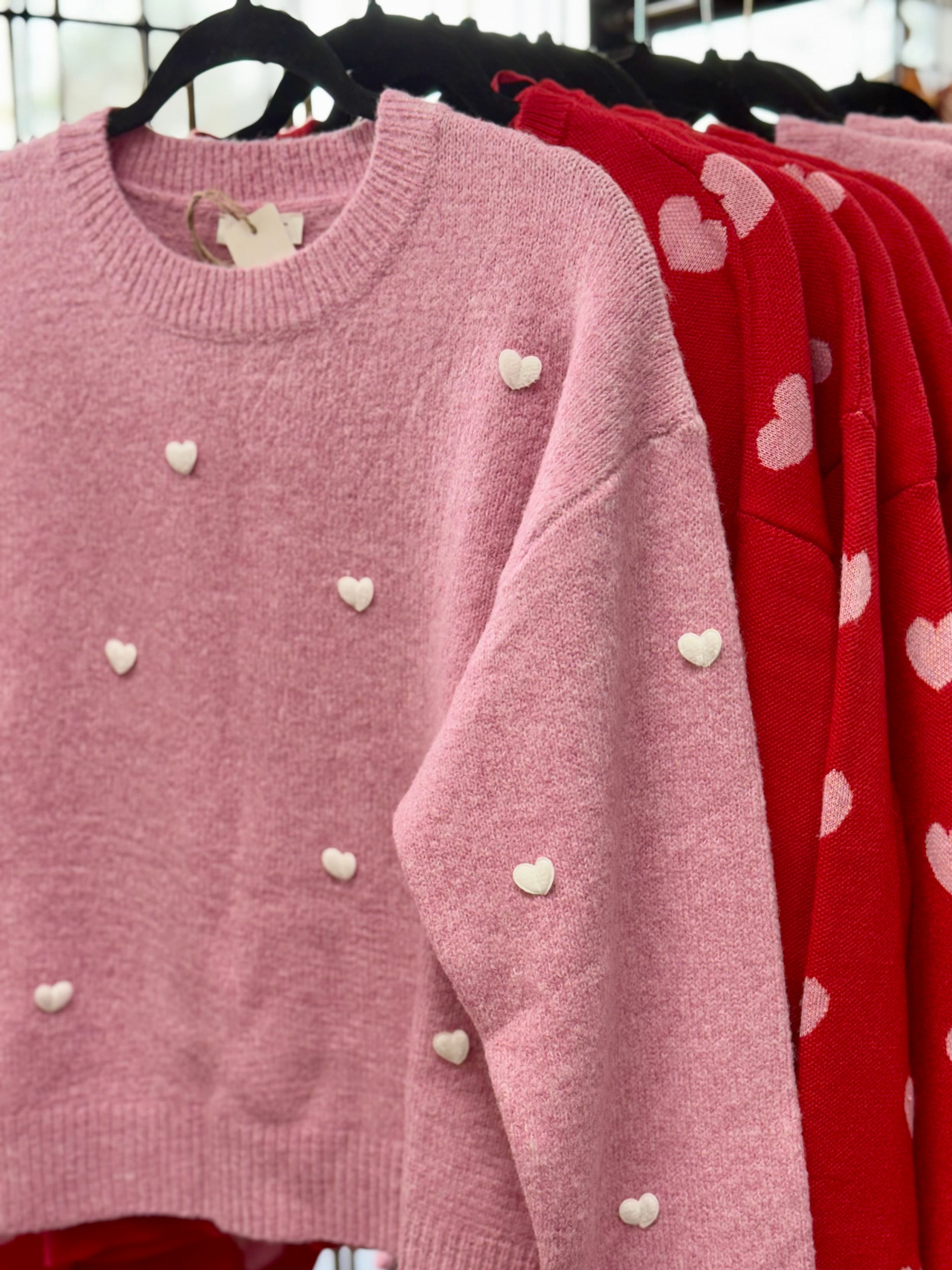HEART SWEATER W/ HEART DETAILS