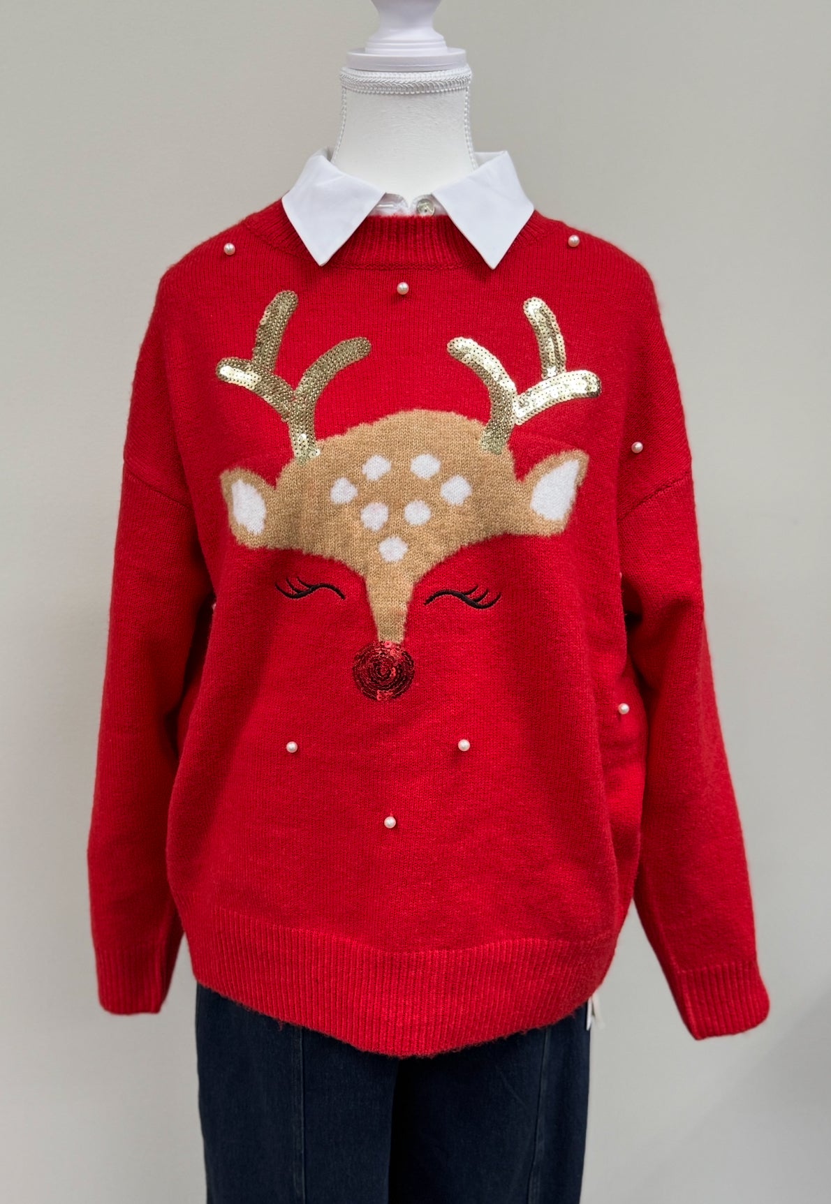 RED REINDEER SWEATER