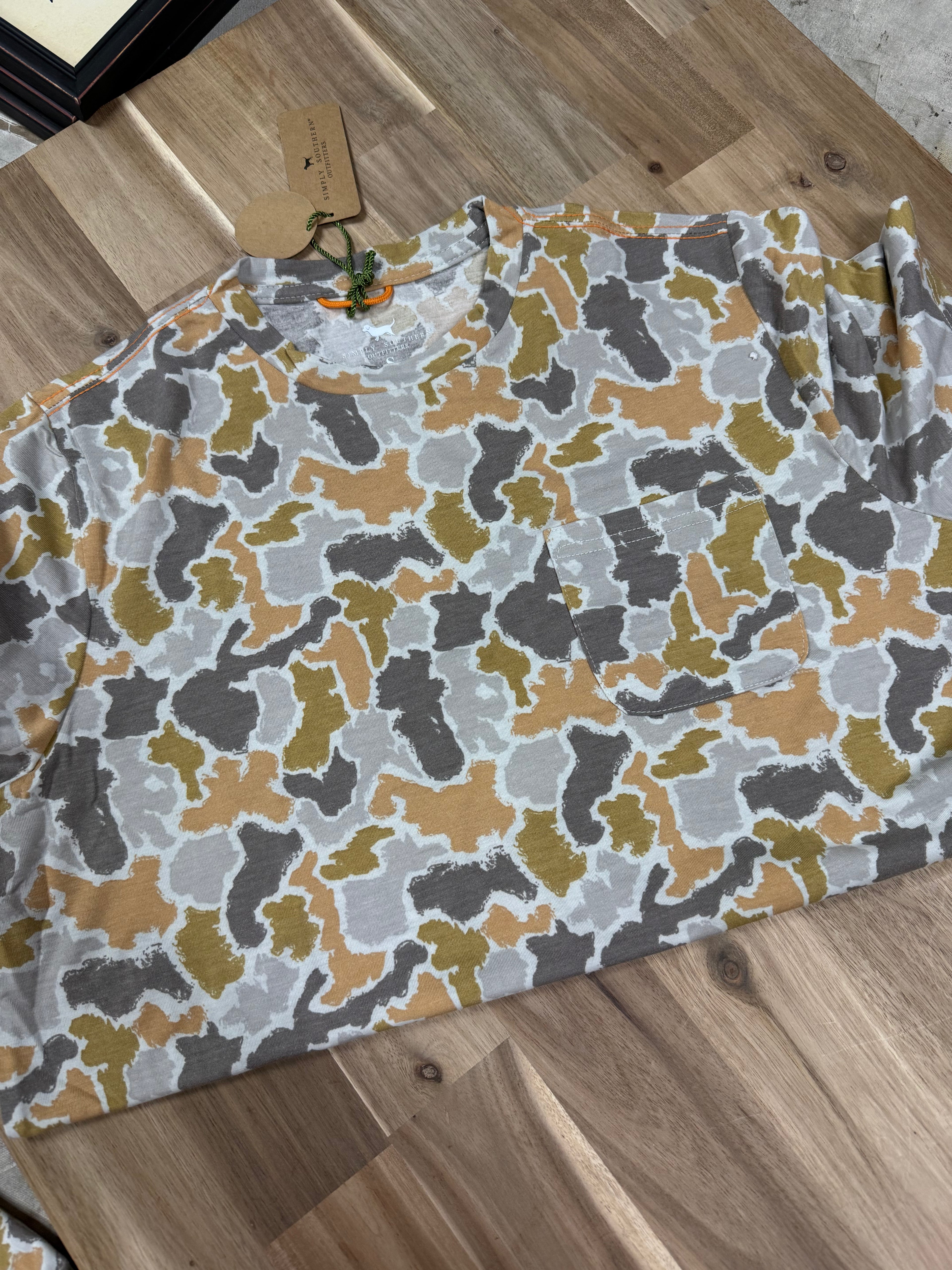 SS MENS CAMO TEE GRN