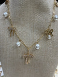 BOW & HEART CHARM NECKLACE