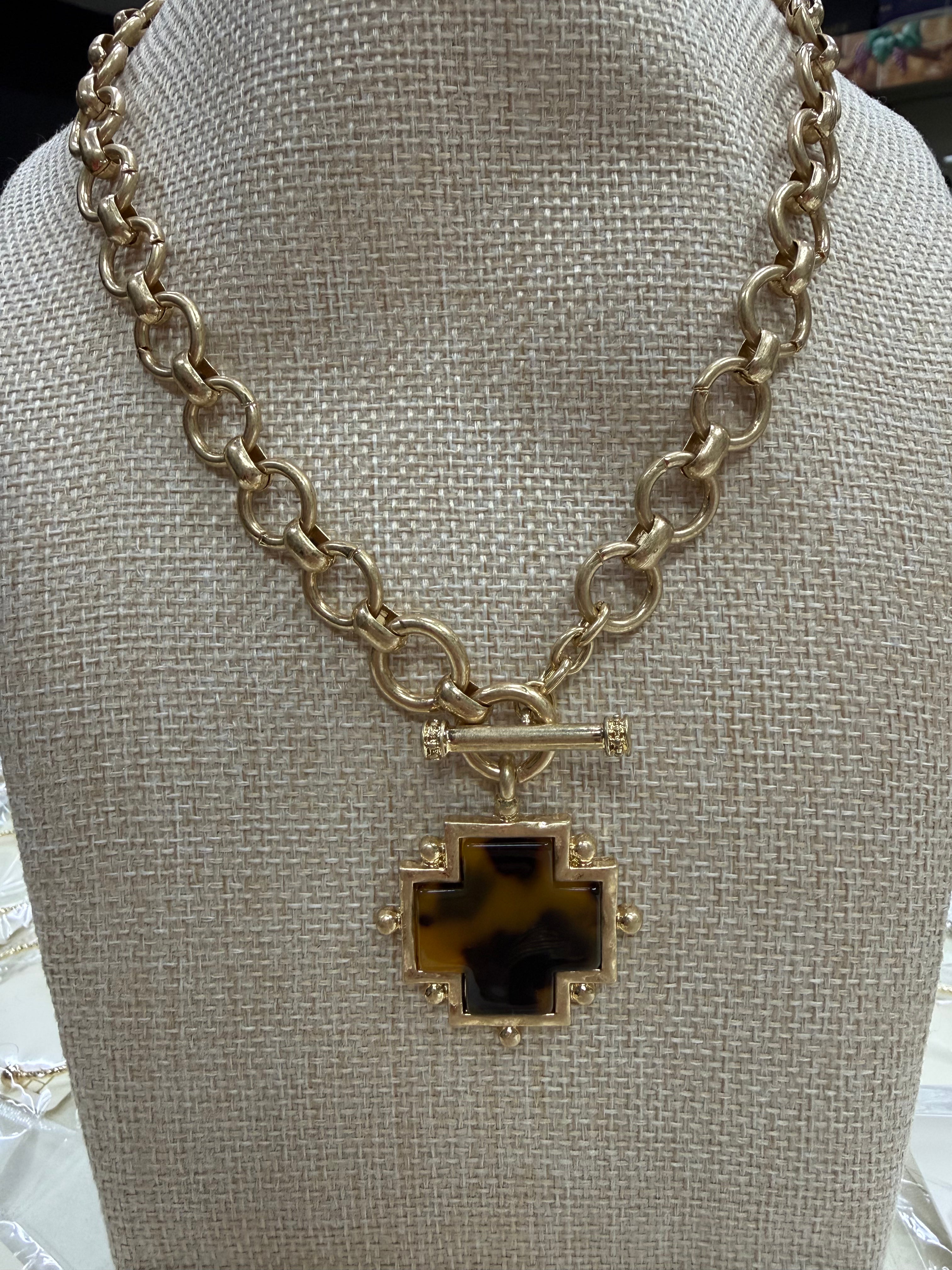 TORTOISE CROSS NECKLACE