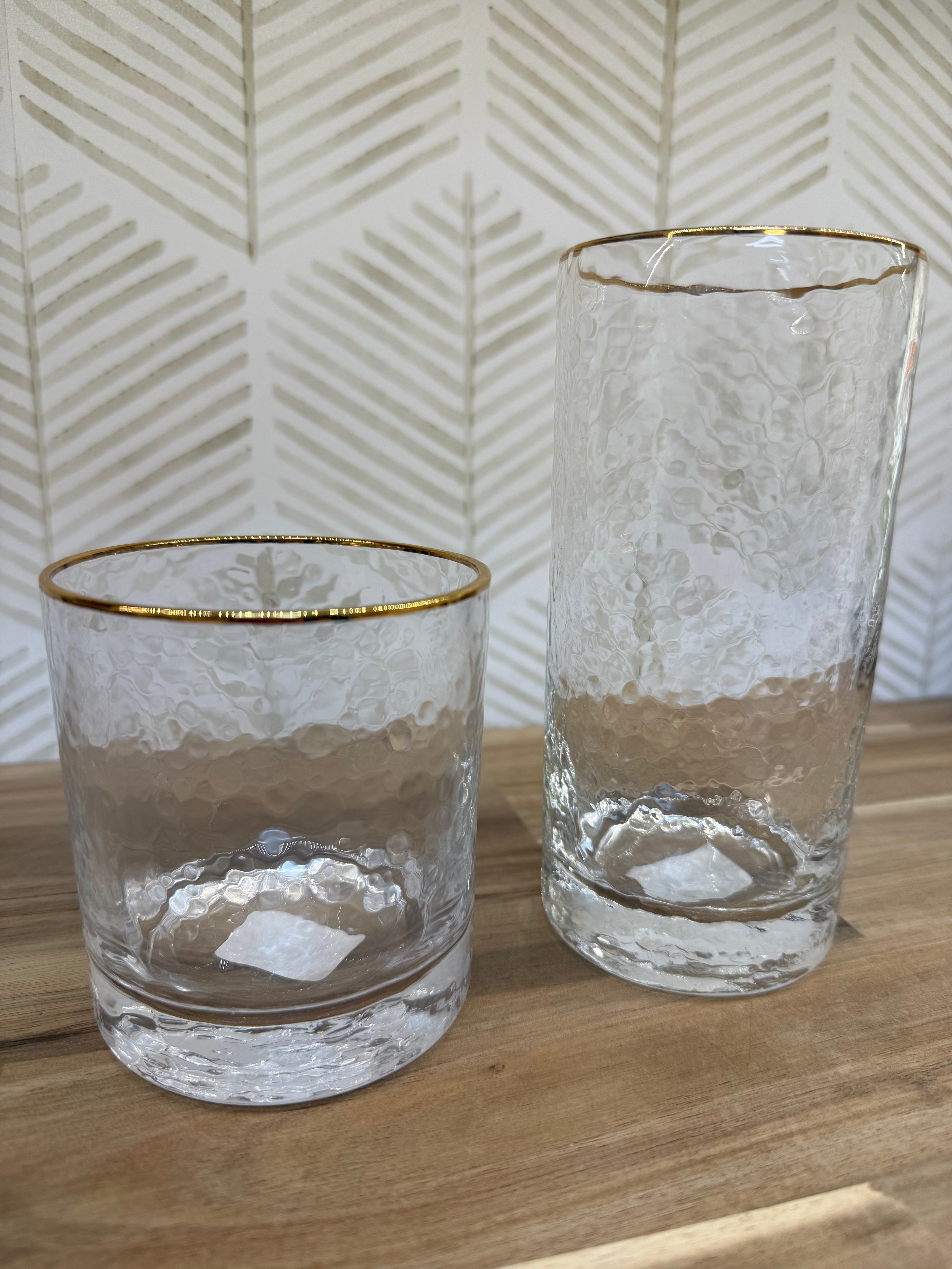 GLASS HB W/GOLD RIM