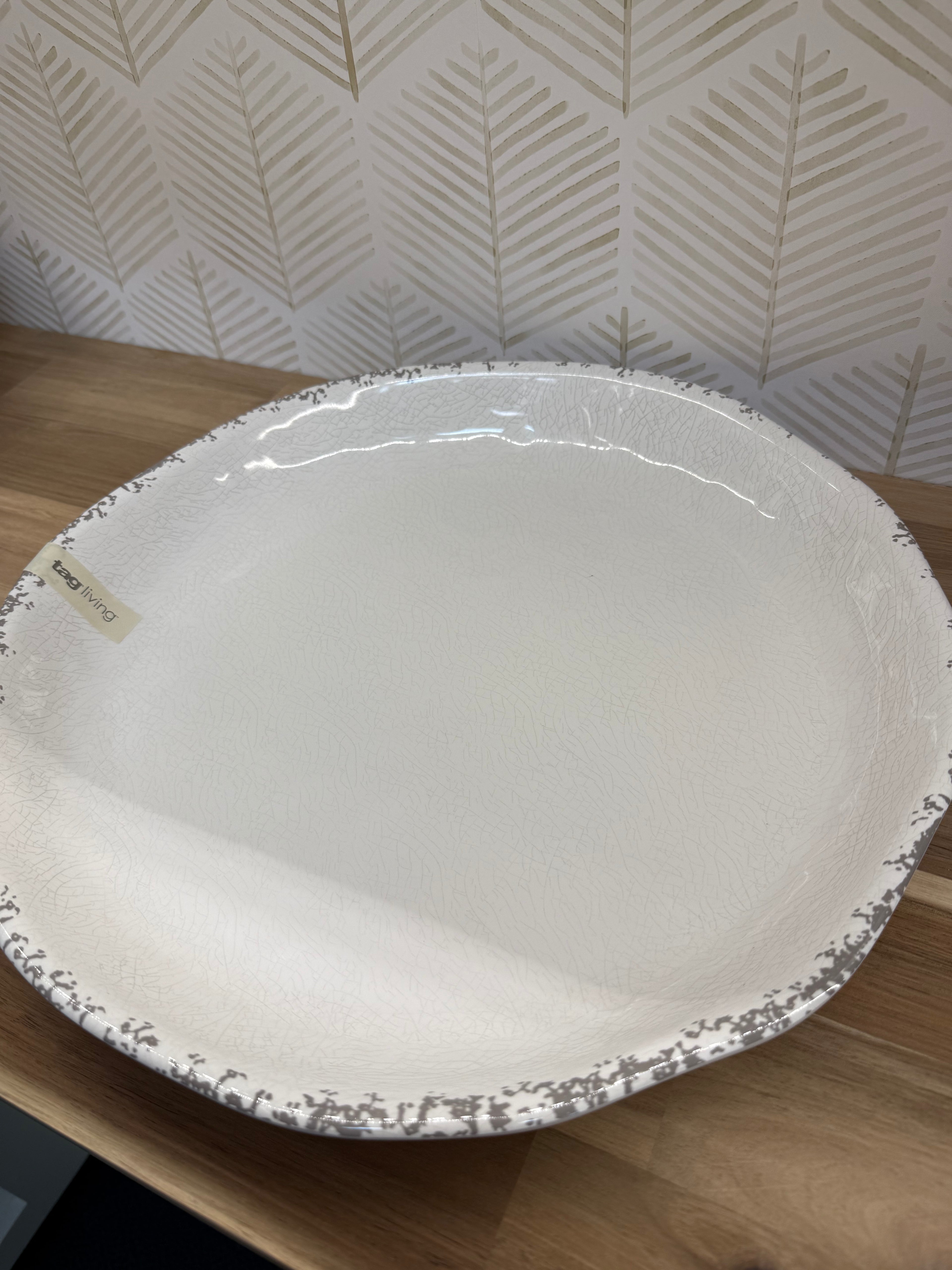 MELAMINE VERANDA LG SHALLOW BOWL IVORY