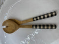 BLACK AND WHITE SALAD SERVERS