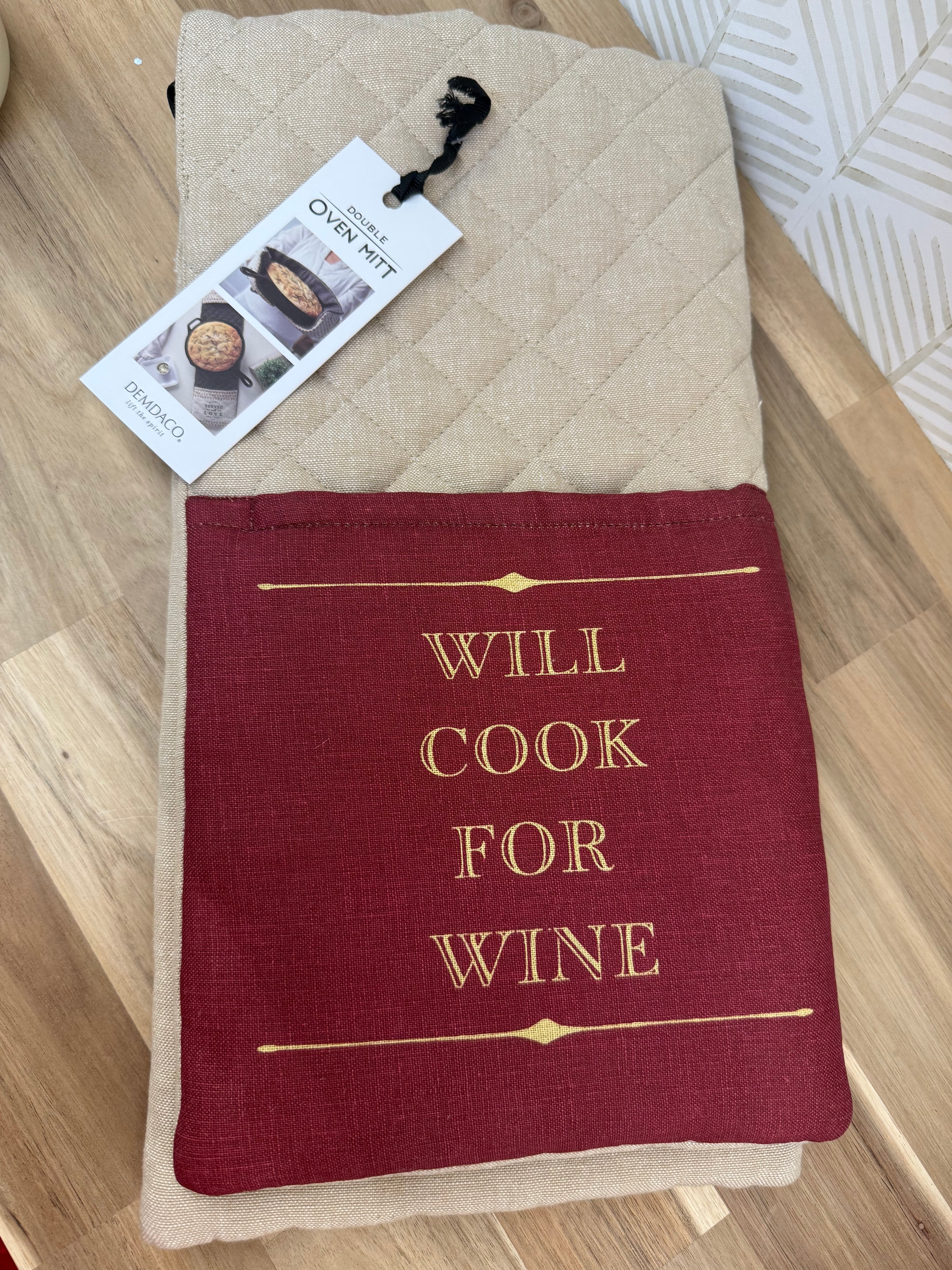 COOK WITH WINE DB OVEN MITT