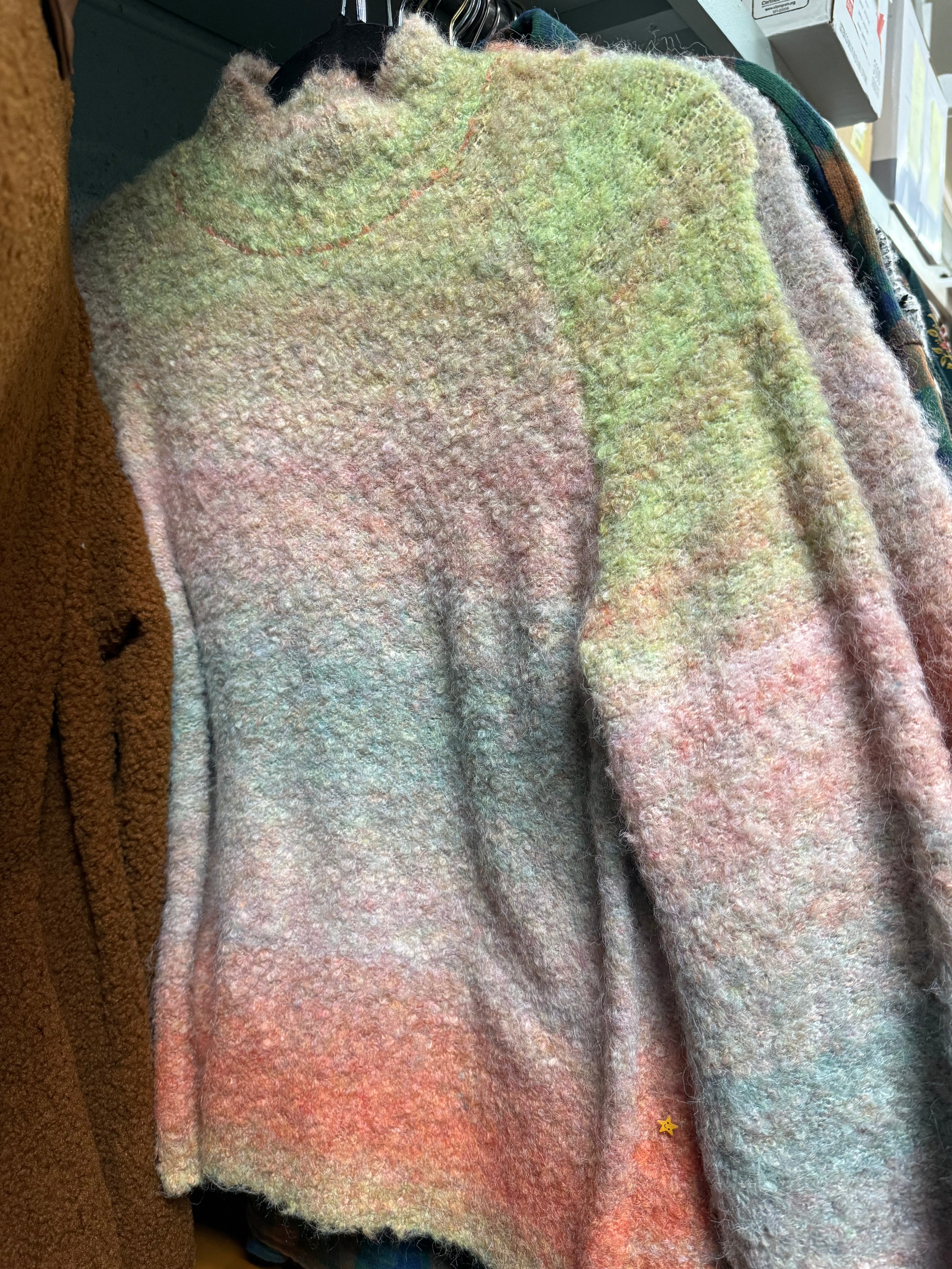 TRIBAL  LONG SLEEVE MOCK NECK SWEATER ORCHID