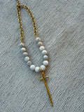 NATURAL CROSS PEARL NECKLACE