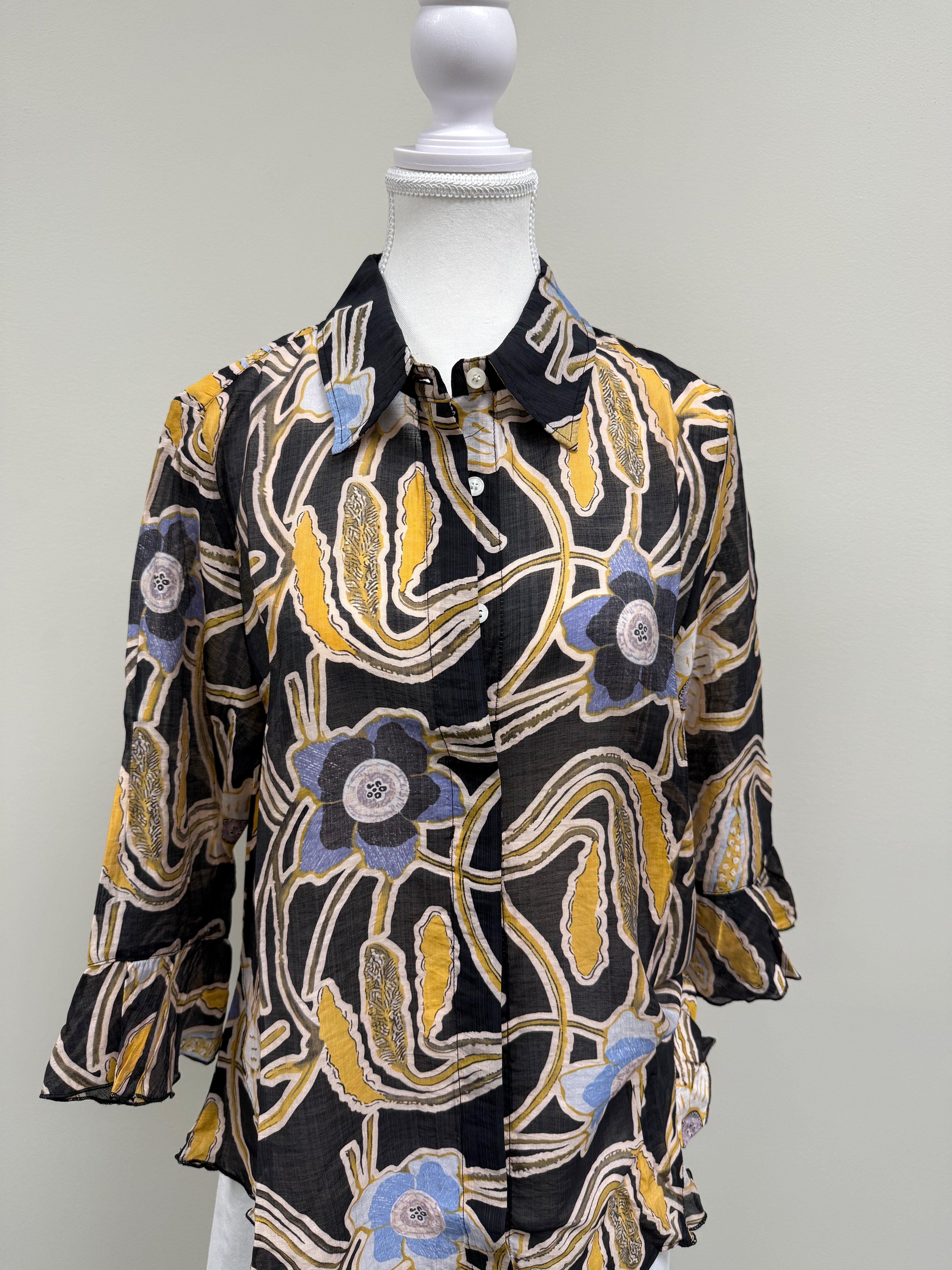 BLK GOLD SWIRL TOP