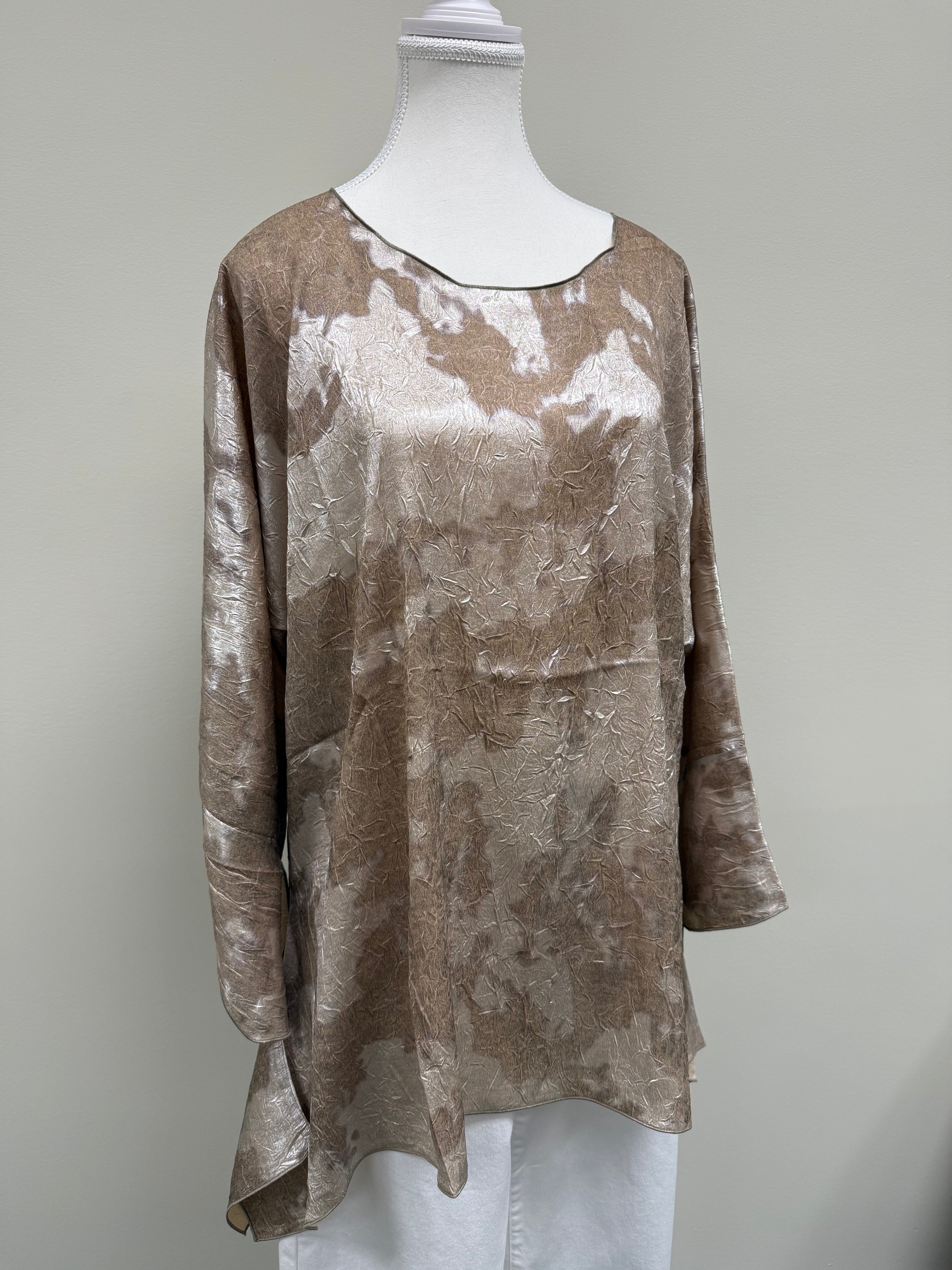 TAUPE FOIL ONE SIZE TUNIC