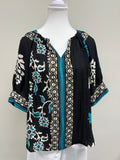 Border Pleat Print Top