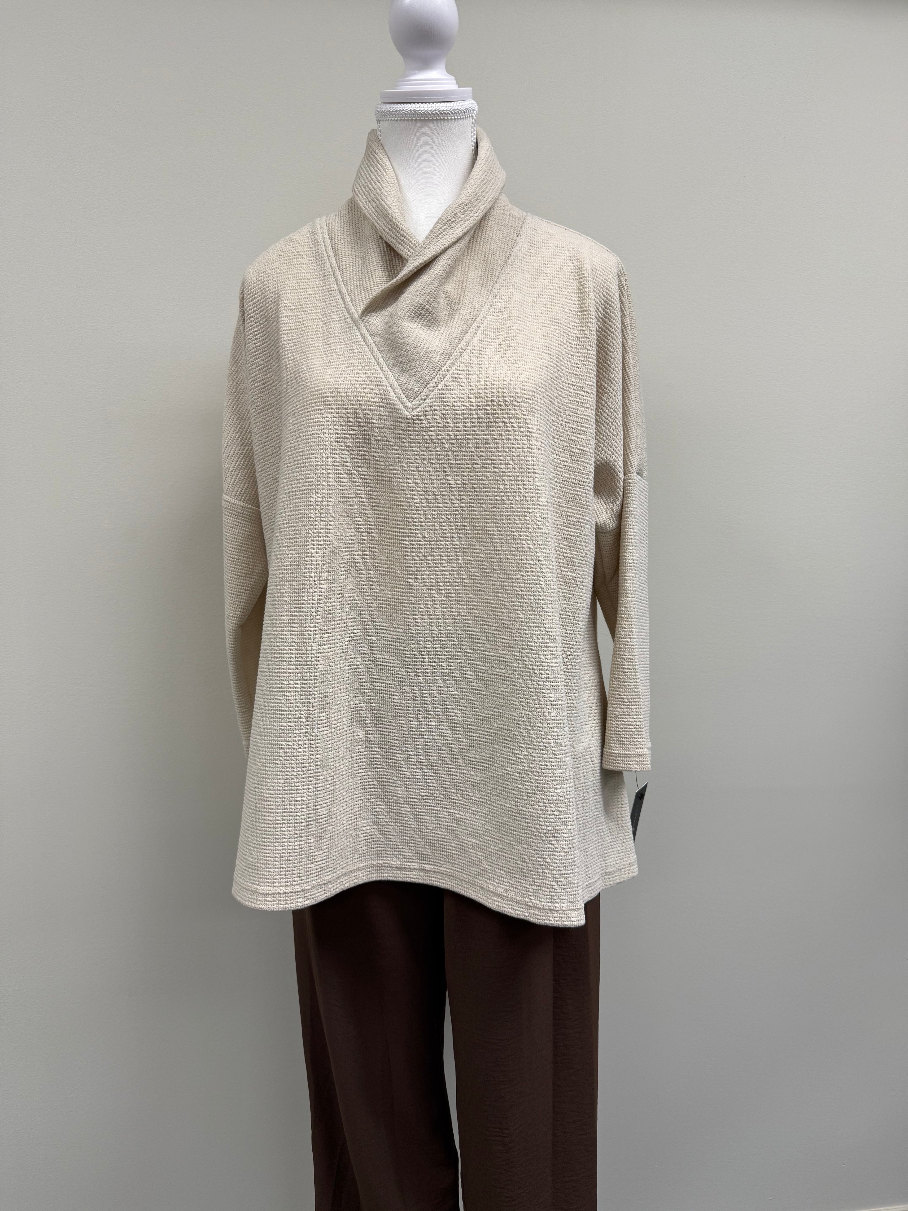 SEERSUCKER CRISS CROSS TUNIC OATMEAL