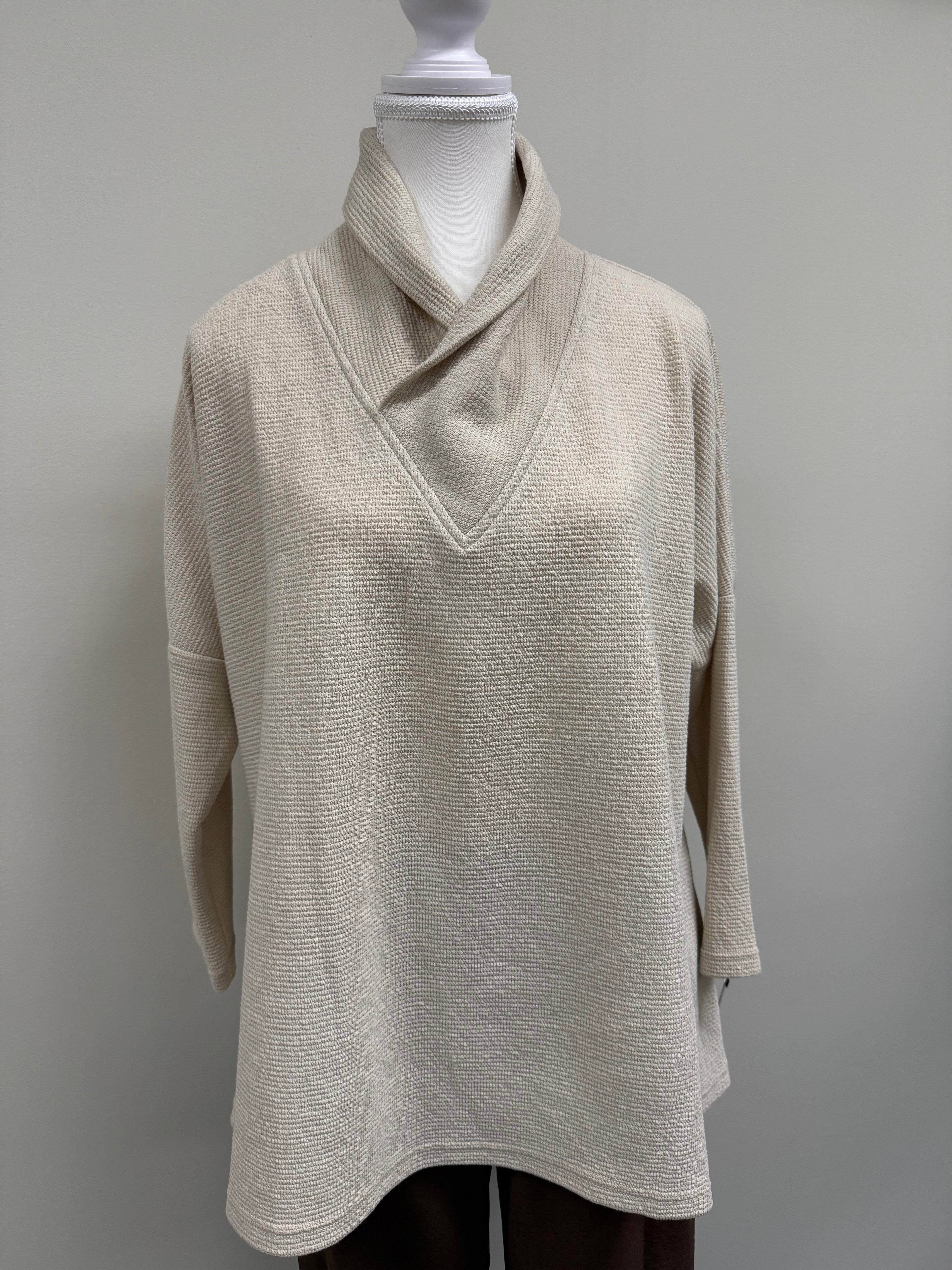 SEERSUCKER CRISS CROSS TUNIC OATMEAL