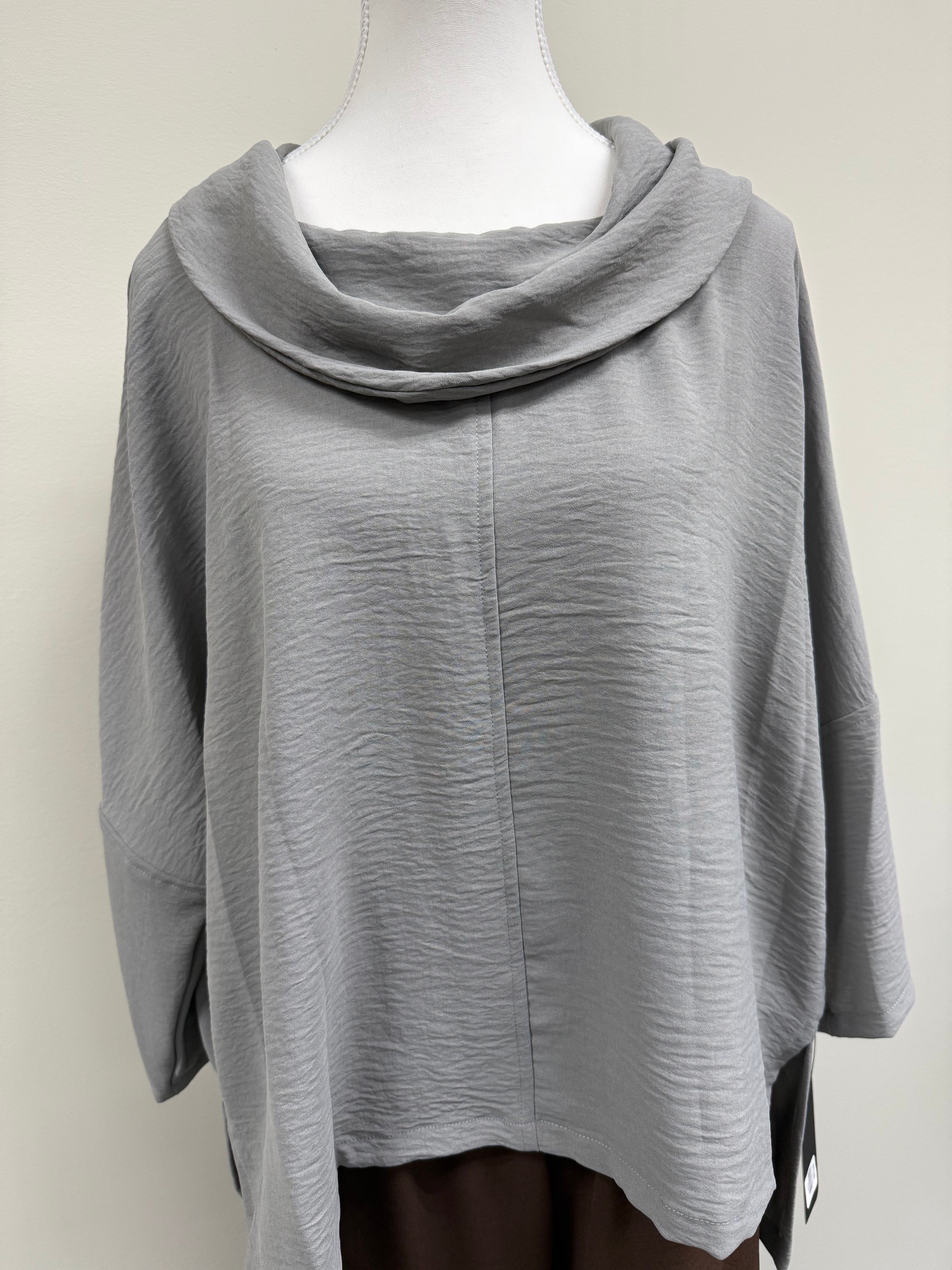 FLOW COWL NECK TUNIC GREY