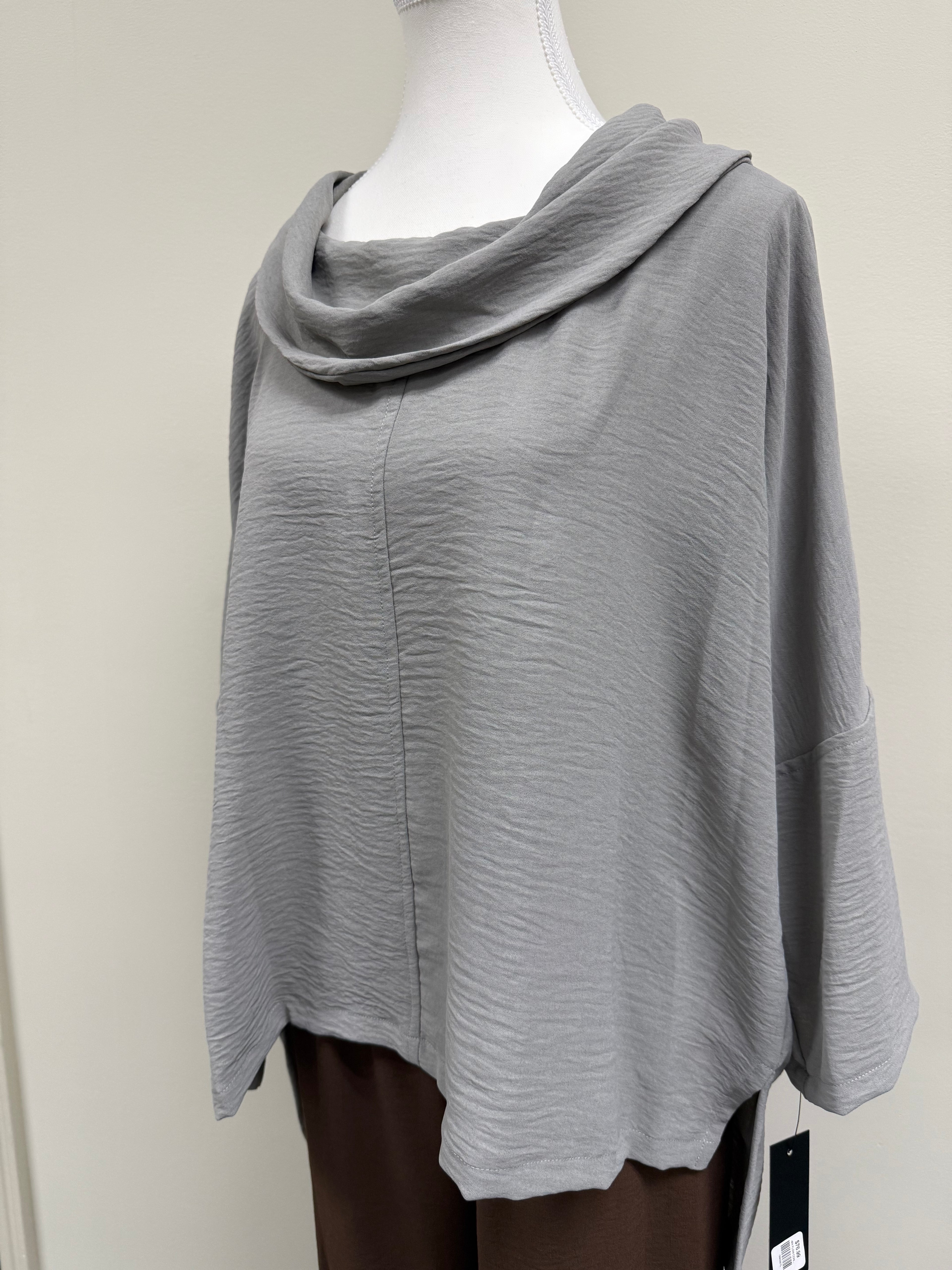 FLOW COWL NECK TUNIC GREY