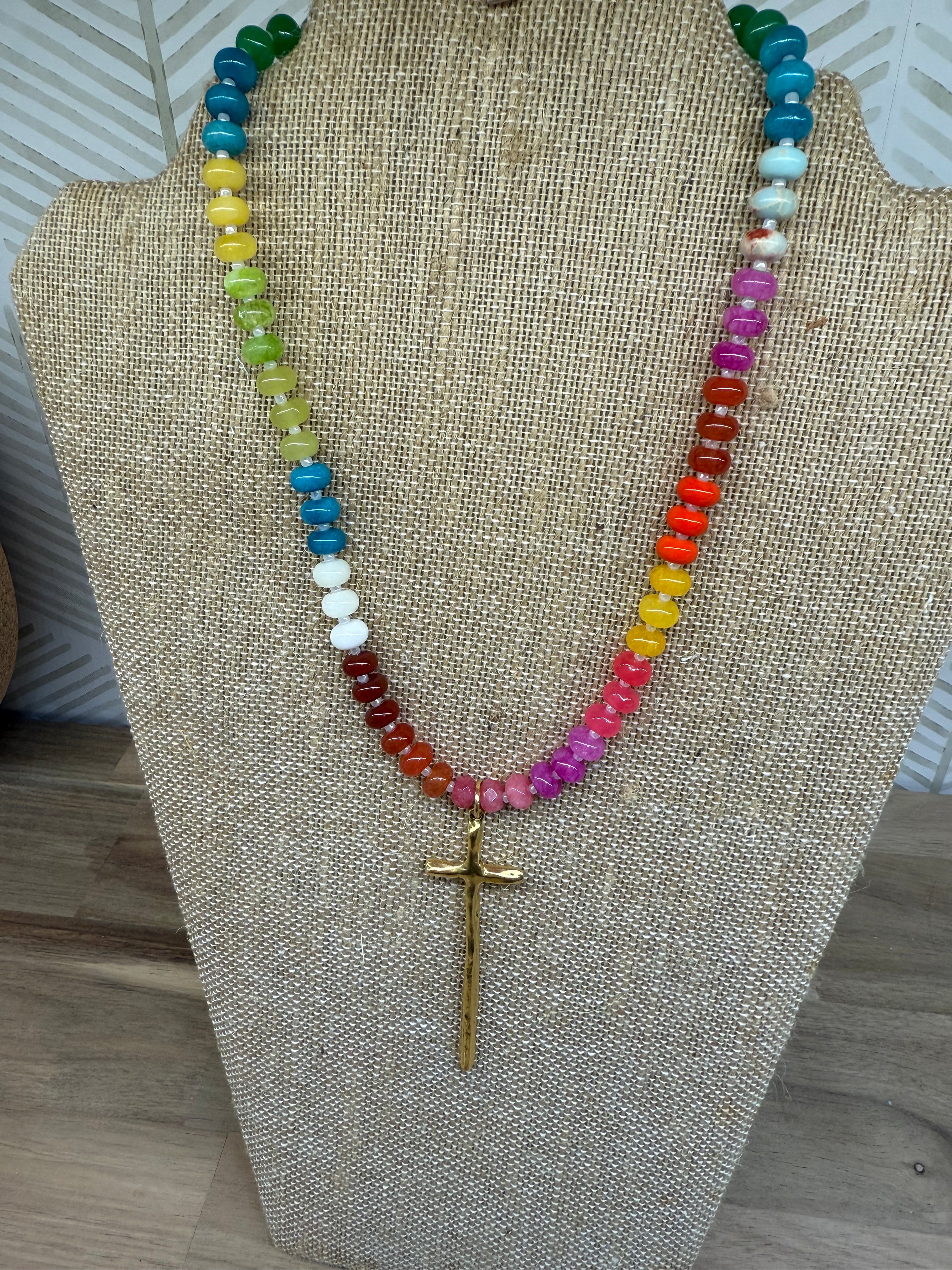 Faith Blush Beaded Necklace