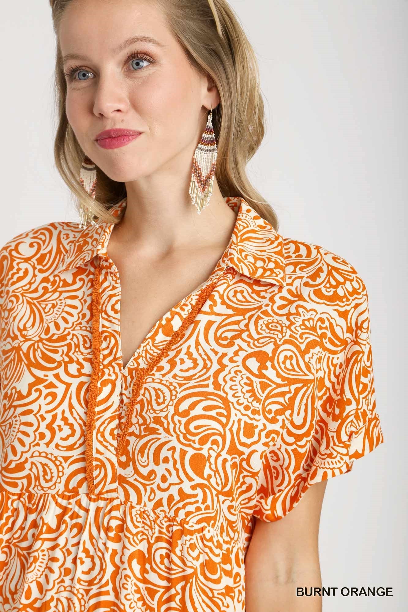 Paisley Dress Orange
