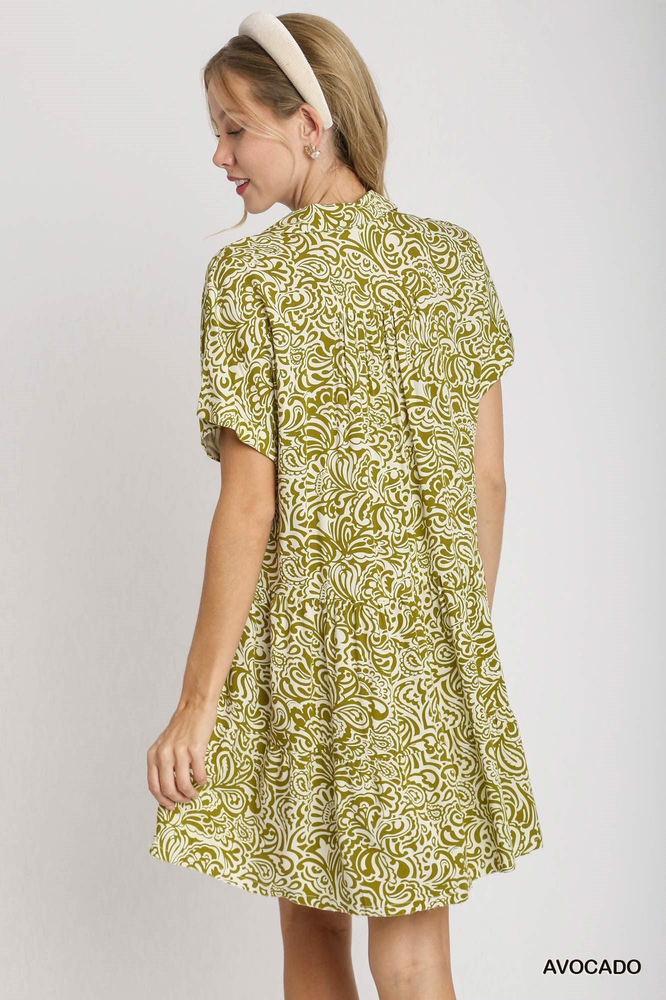 Paisley Dress Avocado
