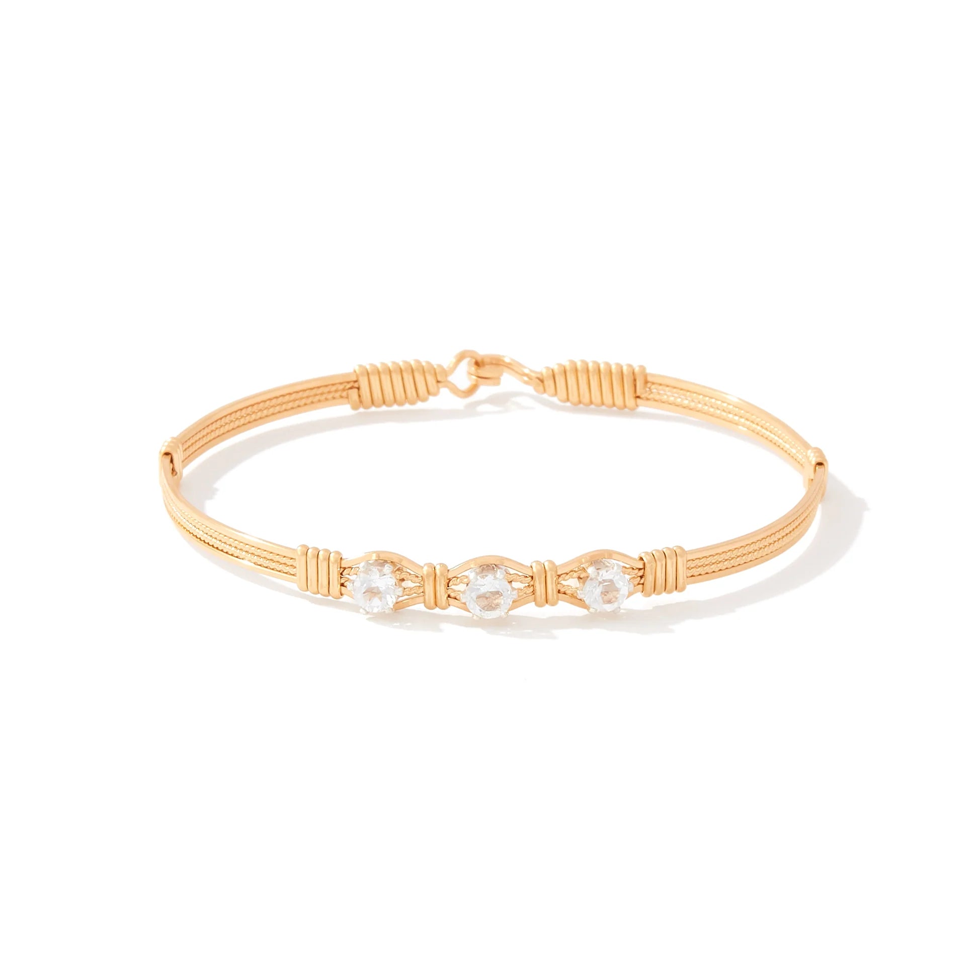 YOU ARE MY SUNSHINE BRACELET - 3 STONE W/ WHITE TOPAZ