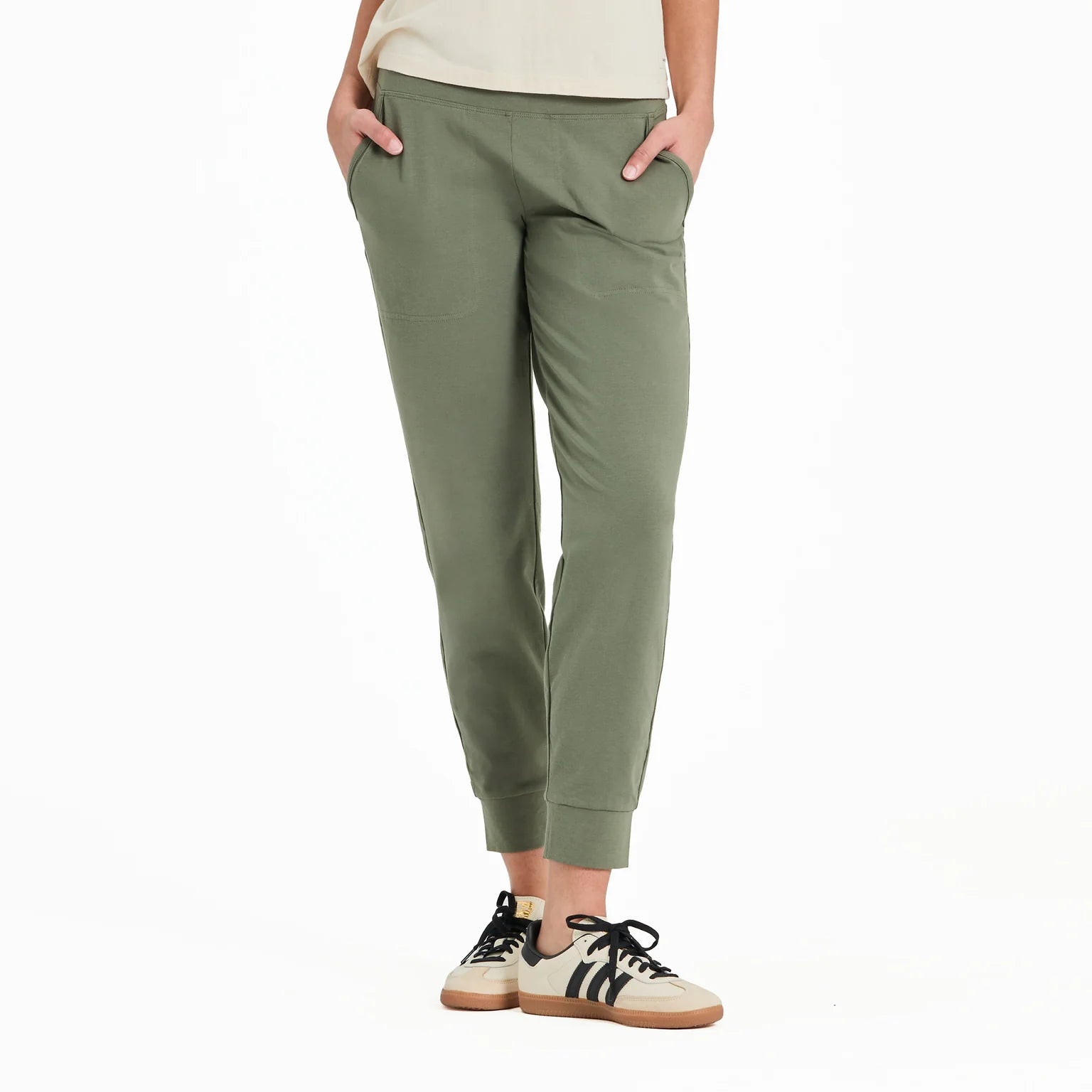 LIFE IS GOOD  JOGGER PANTS MOSS GREEN - SIZE:MEDIUM