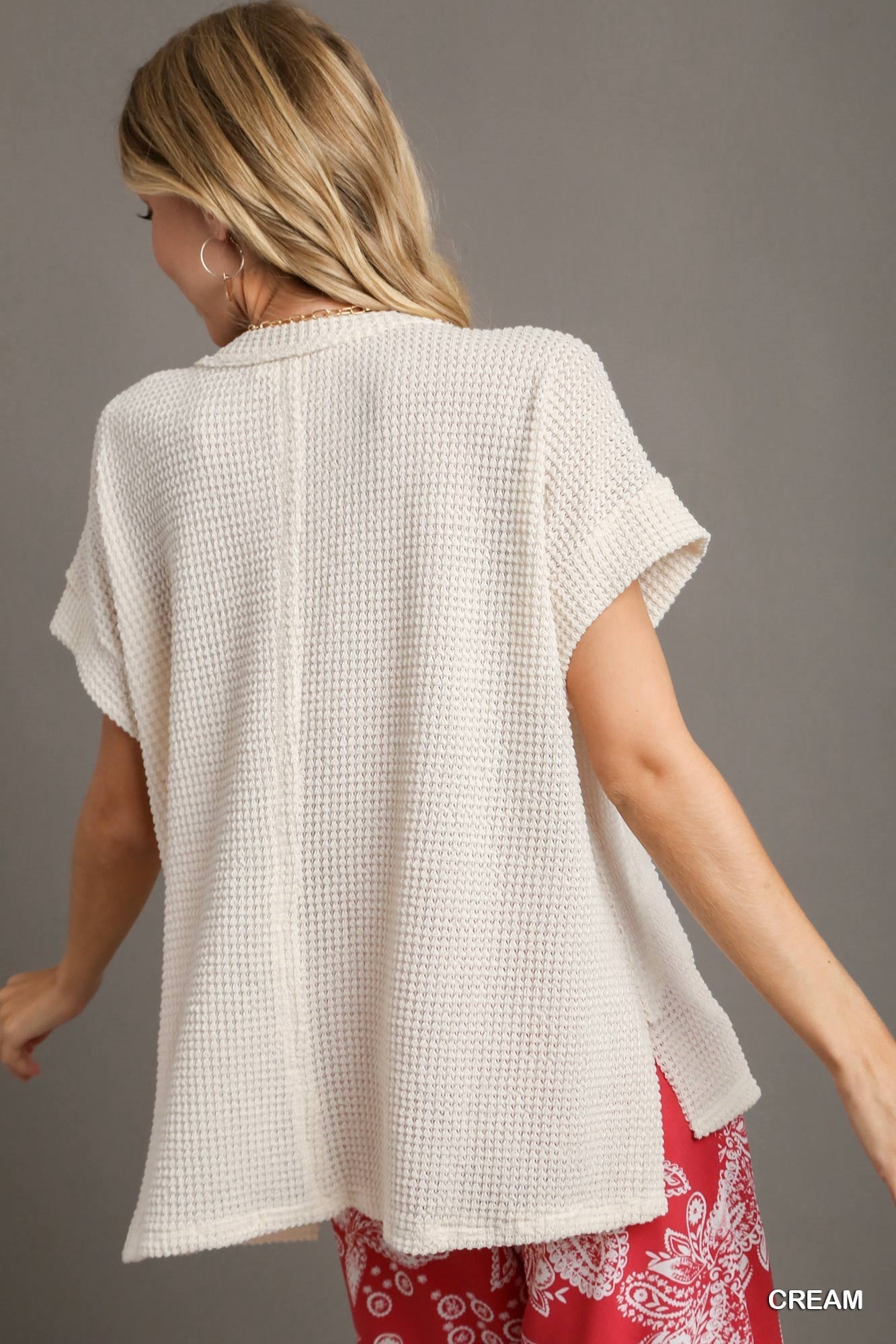 CREAM WAFFLE KNIT
