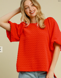 Jaquard Round Neck Top