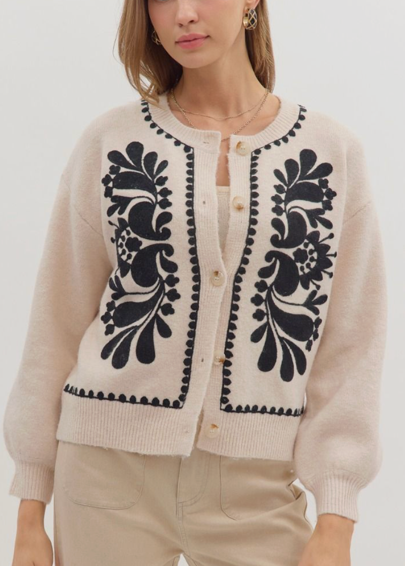 Embroidered Cardigan