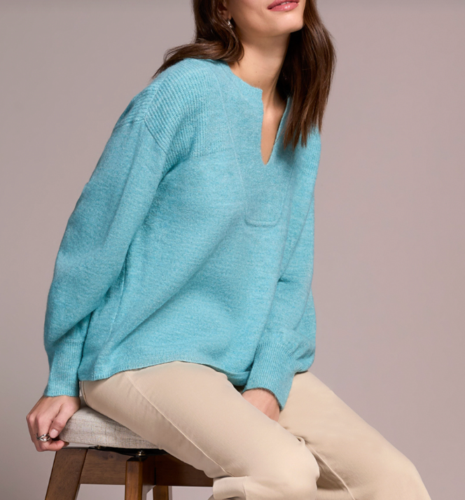 NOTCH SWEATER - MISTBLUE