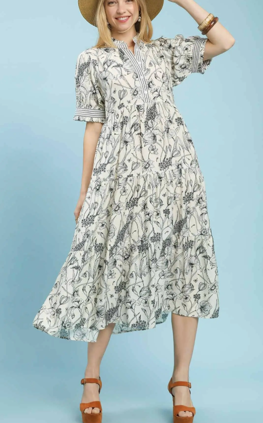 BLACK FLORAL MAXI DRESS