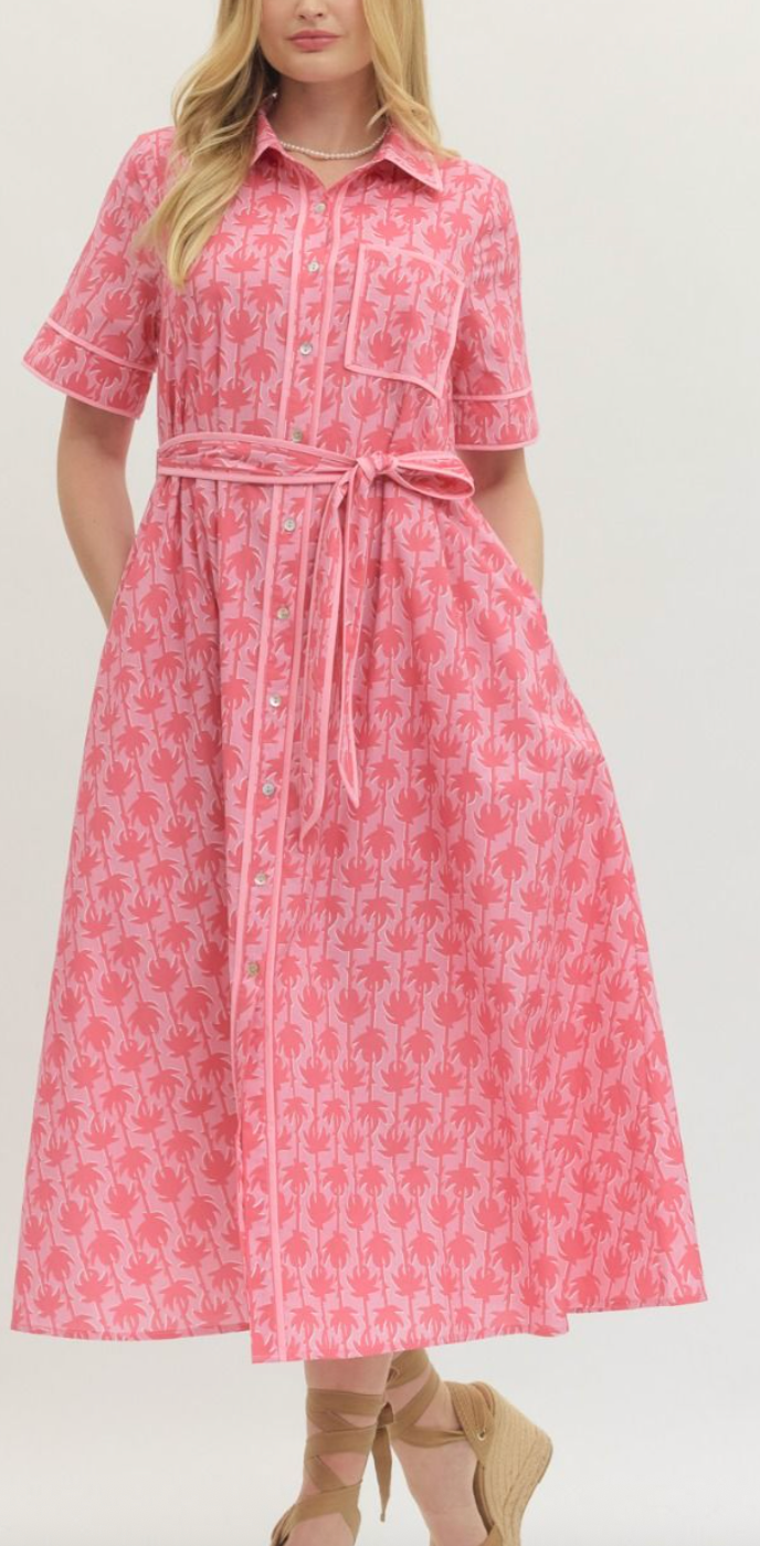 PINK BOTANICAL DRESS